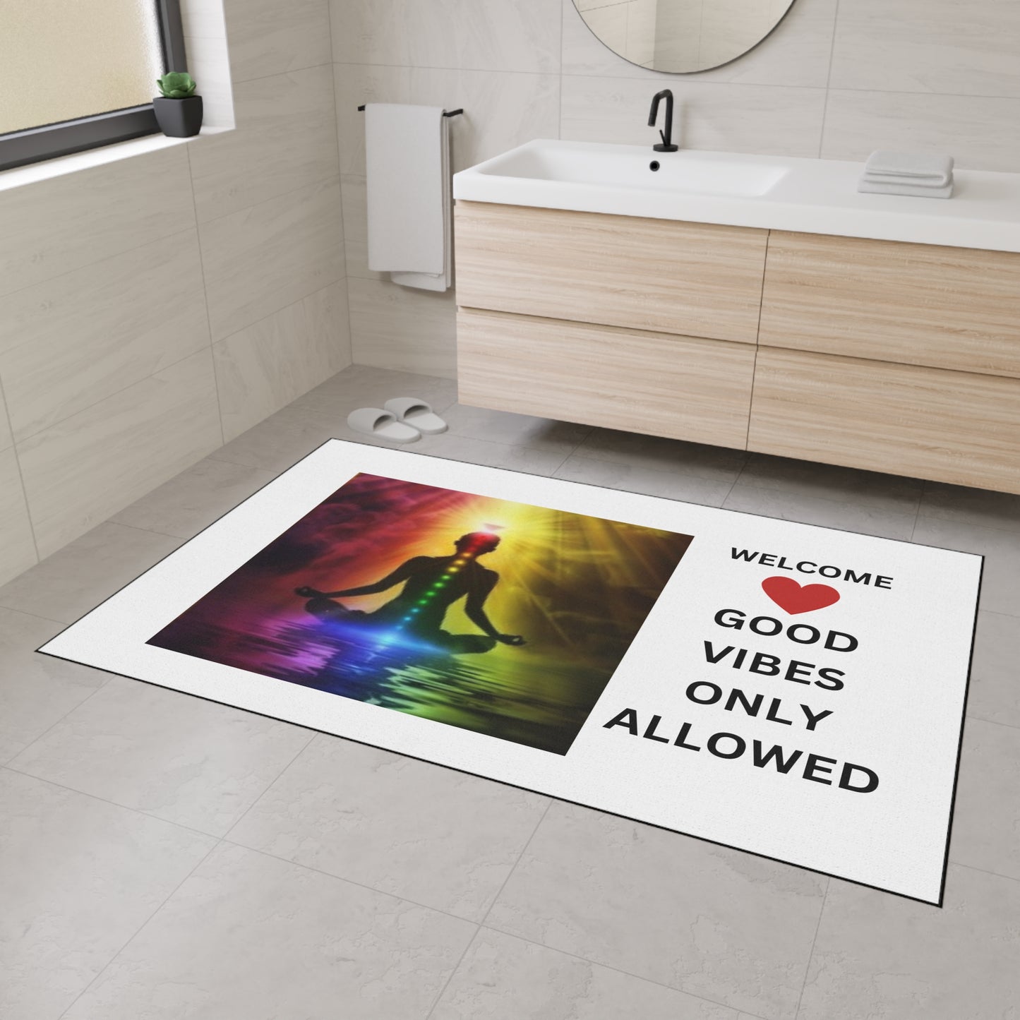 Welcome - Good vibes only allowed - Heavy Duty Floor Mat