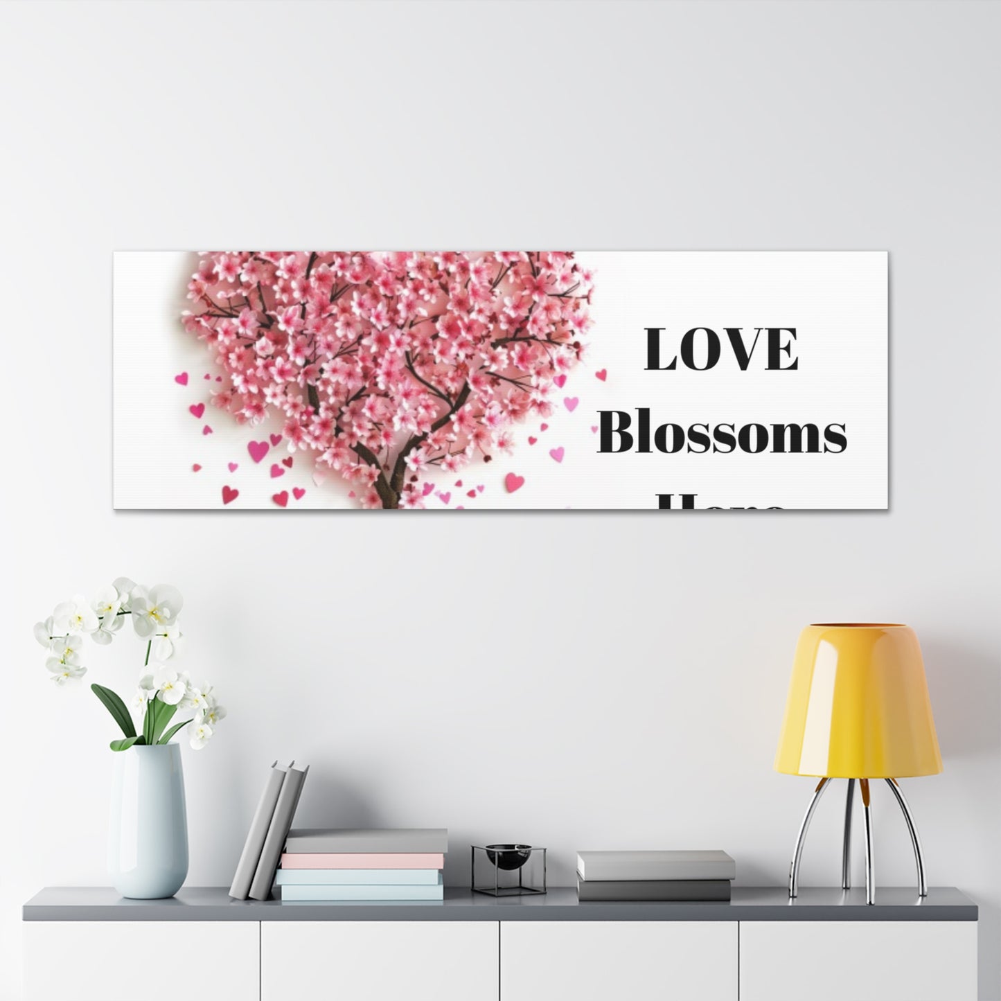 Cherry Blossom Heart Tree- Love Blossoms Here -Canvas Gallery Wraps