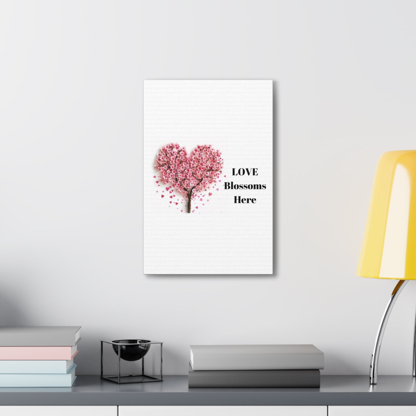 Cherry Blossom Heart Tree- Love Blossoms Here -Canvas Gallery Wraps