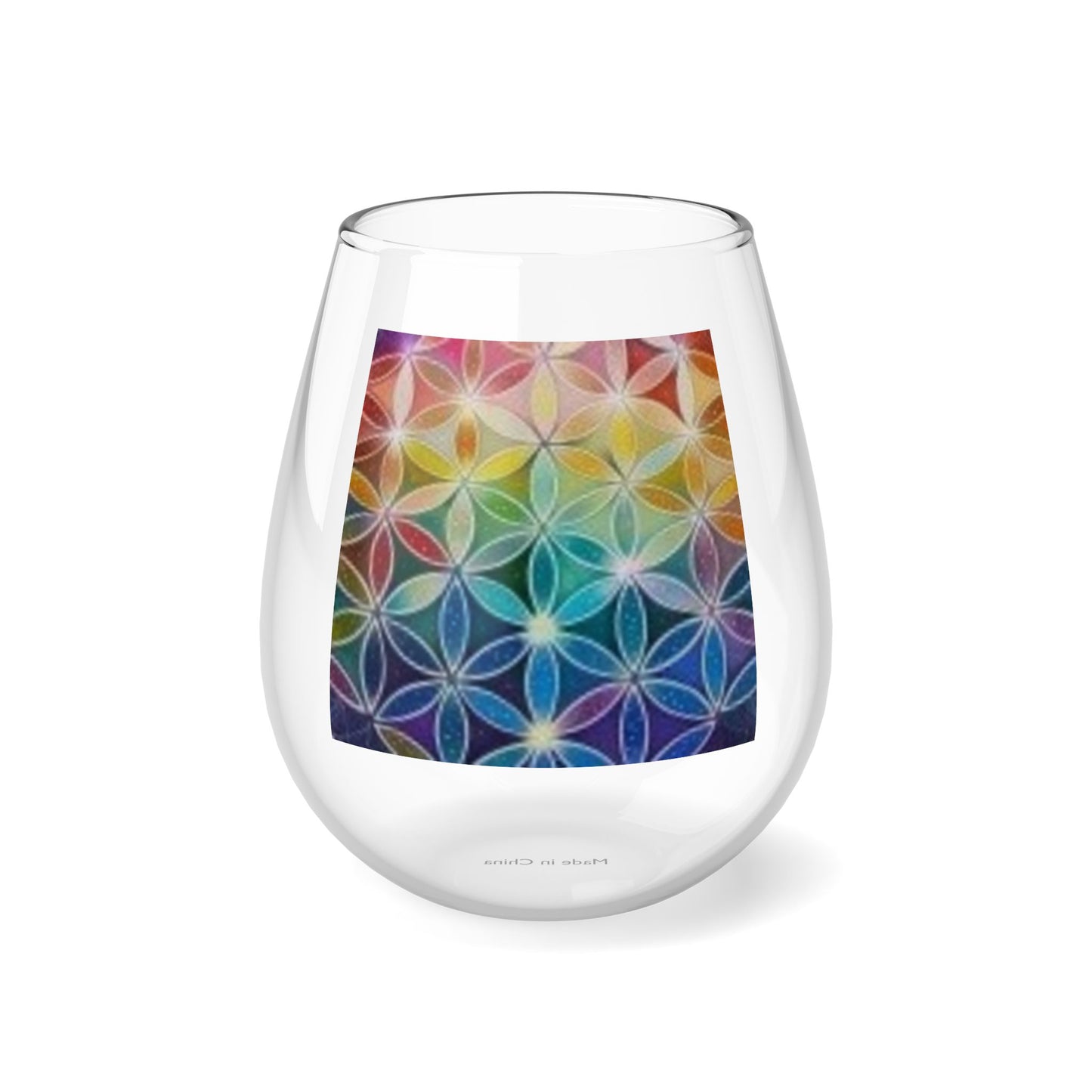 Flower of Life - Stemless Wine Glass, 11.75oz