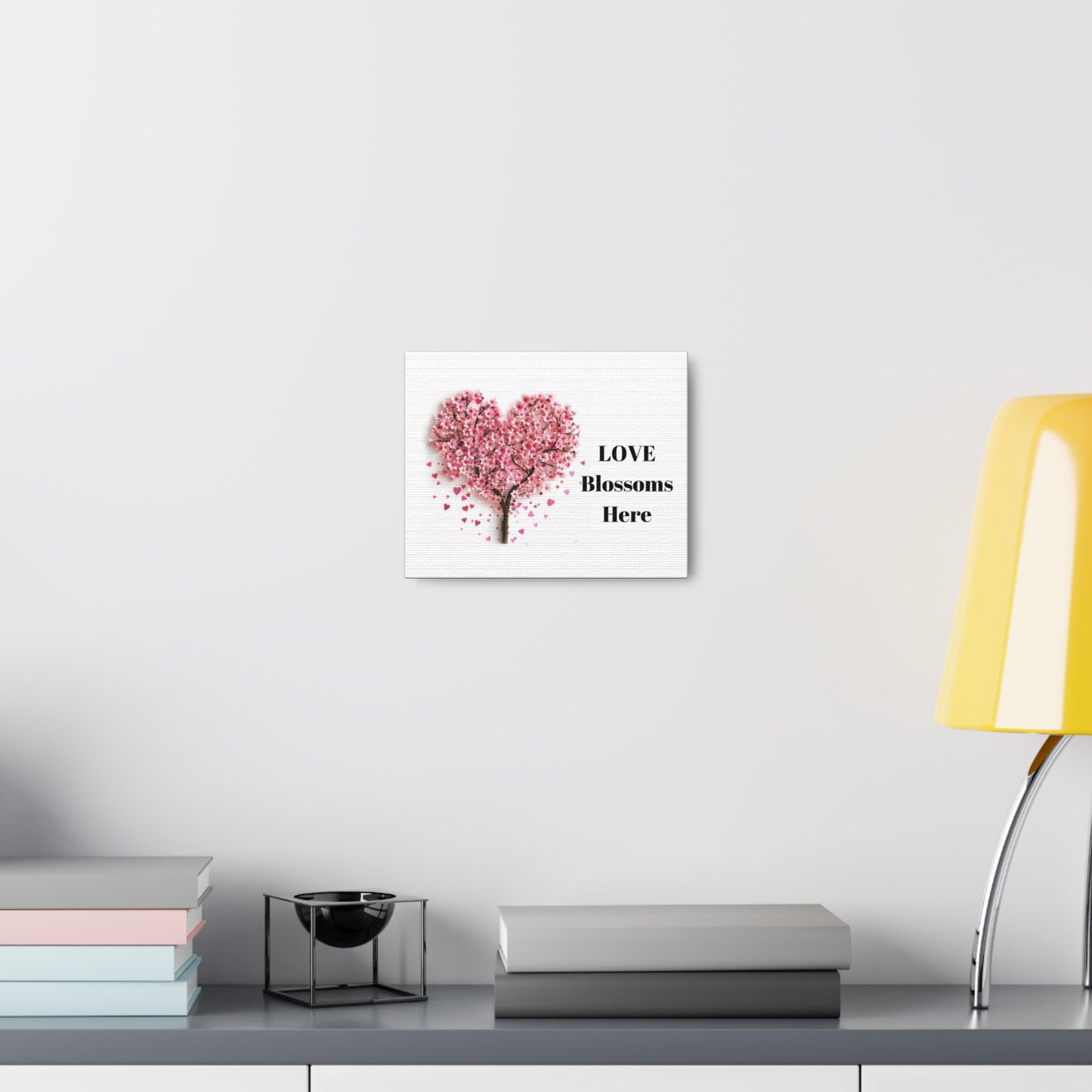 Cherry Blossom Heart Tree- Love Blossoms Here -Canvas Gallery Wraps