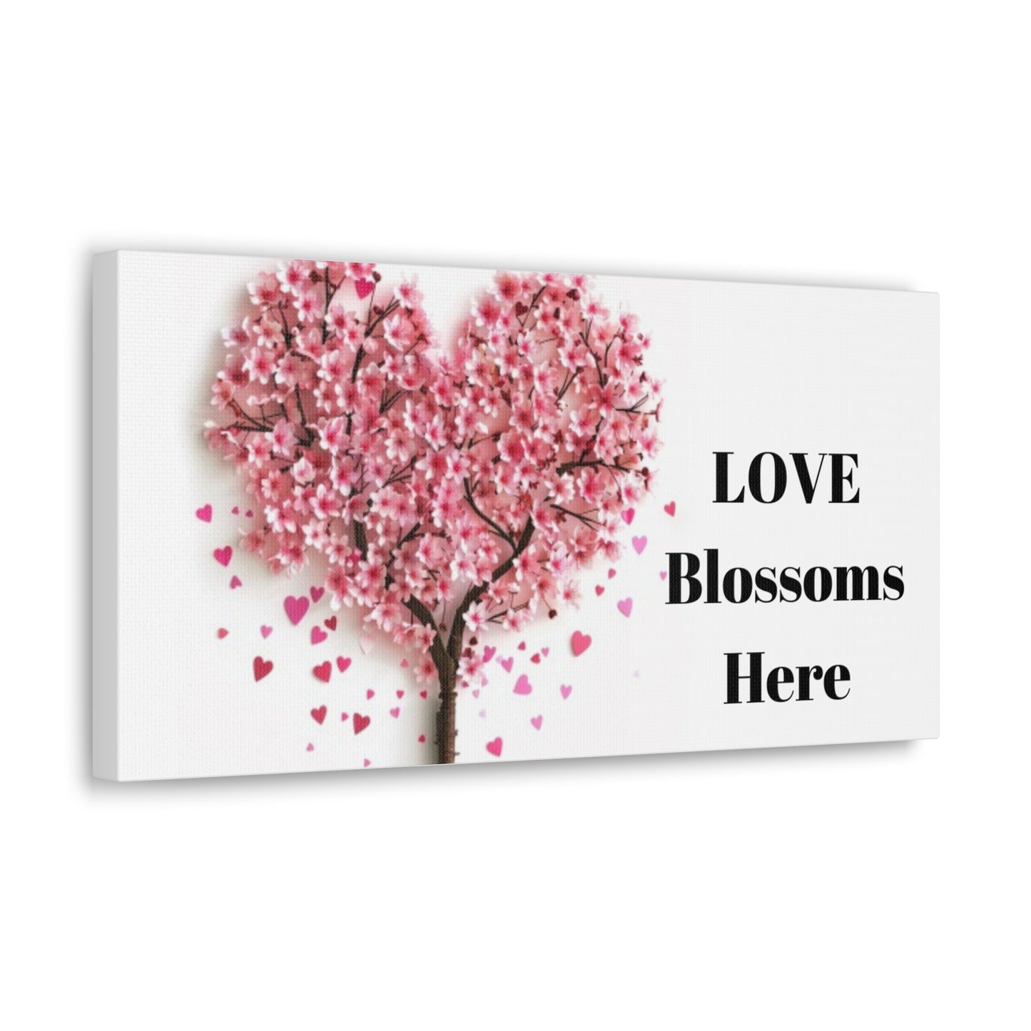 Cherry Blossom Heart Tree- Love Blossoms Here -Canvas Gallery Wraps