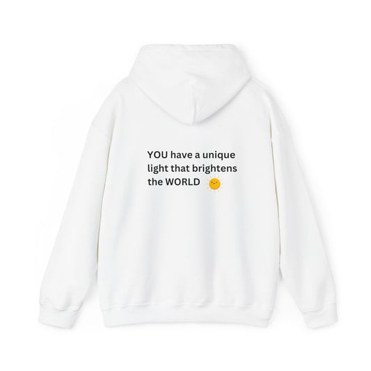 Bee Kind- (Back) You have a unique light that brightens the world - Unisex Heavy Blend™ Hooded Sweatshirt