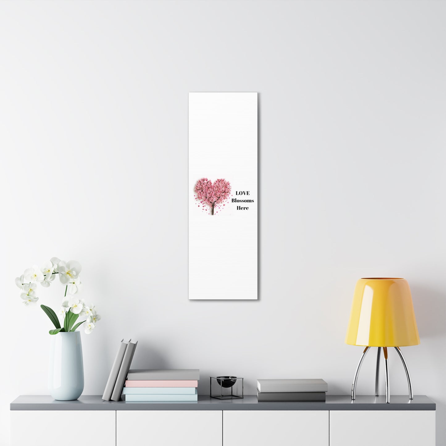 Cherry Blossom Heart Tree- Love Blossoms Here -Canvas Gallery Wraps