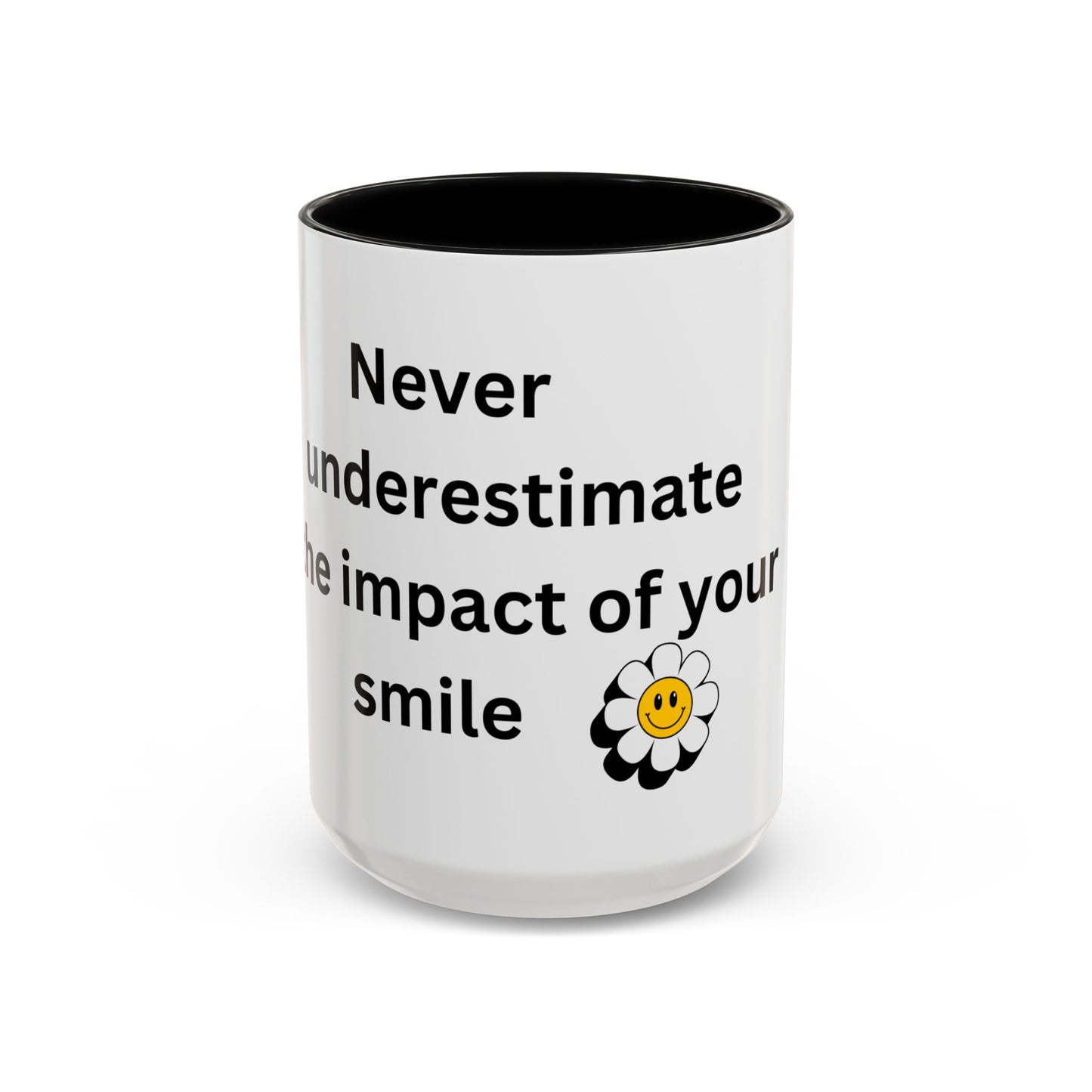 Bee Kind - Never underestimate the impact of your smile  - Accent Coffee Mug (11, 15oz)