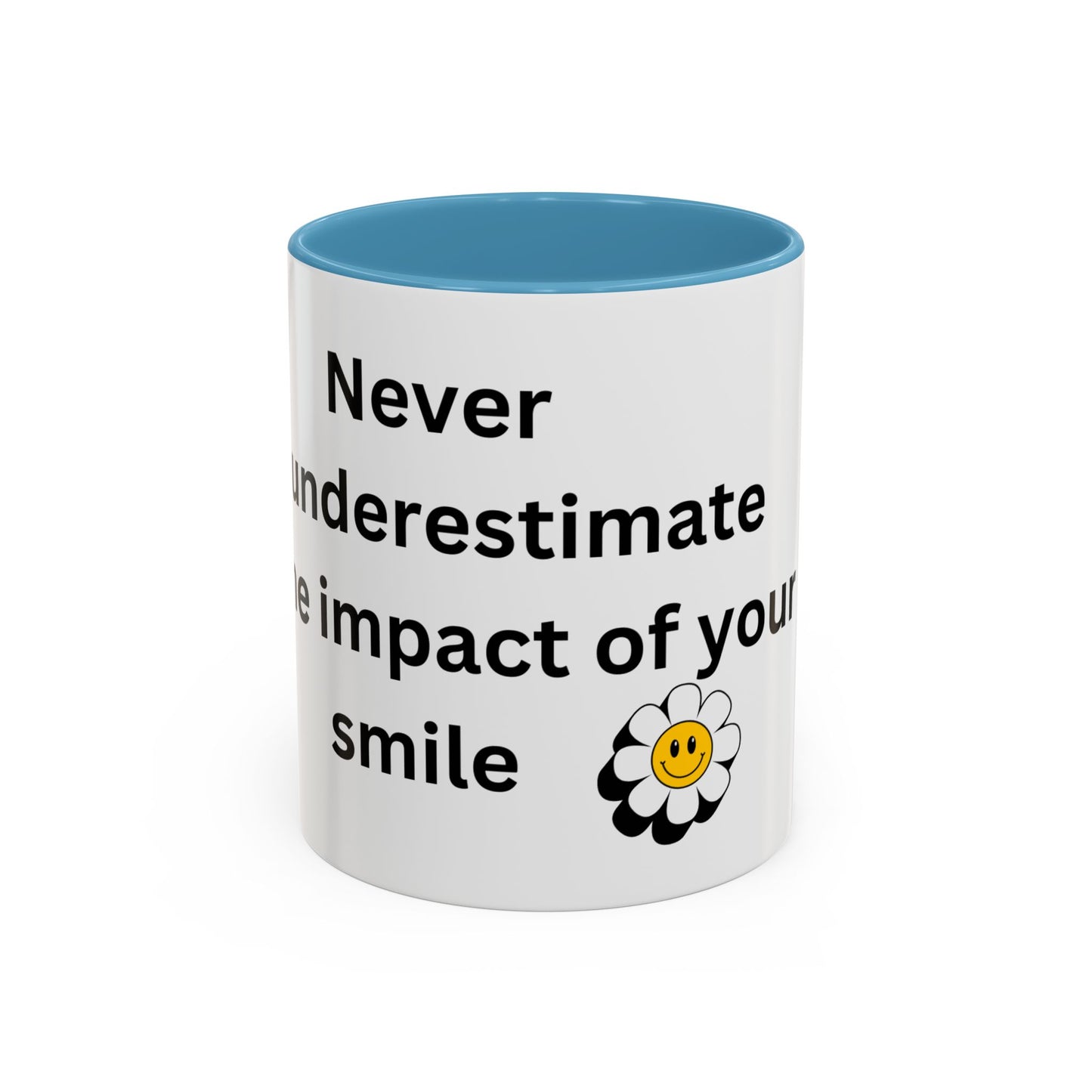 Bee Kind - Never underestimate the impact of your smile  - Accent Coffee Mug (11, 15oz)