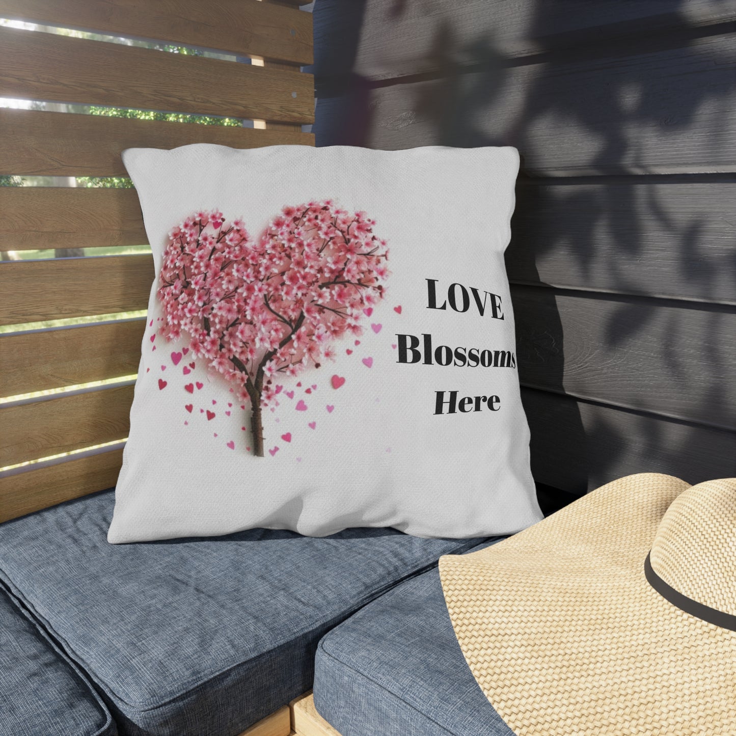 Love Blossoms Here - Outdoor Pillows