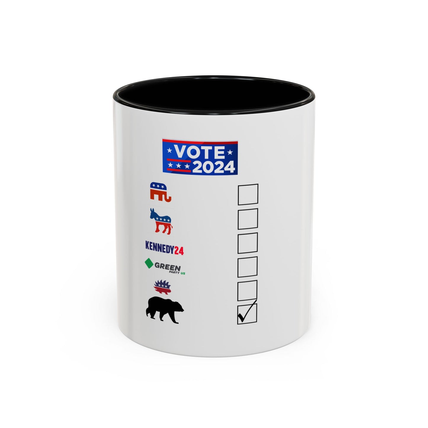 Bear- Vote for the bear - Accent Coffee Mug (11, 15oz)