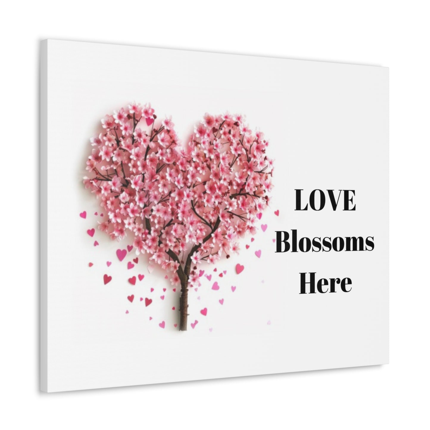 Cherry Blossom Heart Tree- Love Blossoms Here -Canvas Gallery Wraps