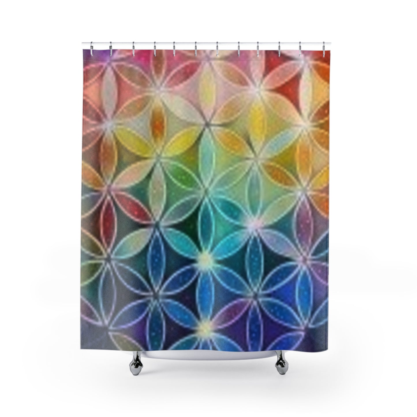 Flower of Life - Chakra colors - Shower Curtains