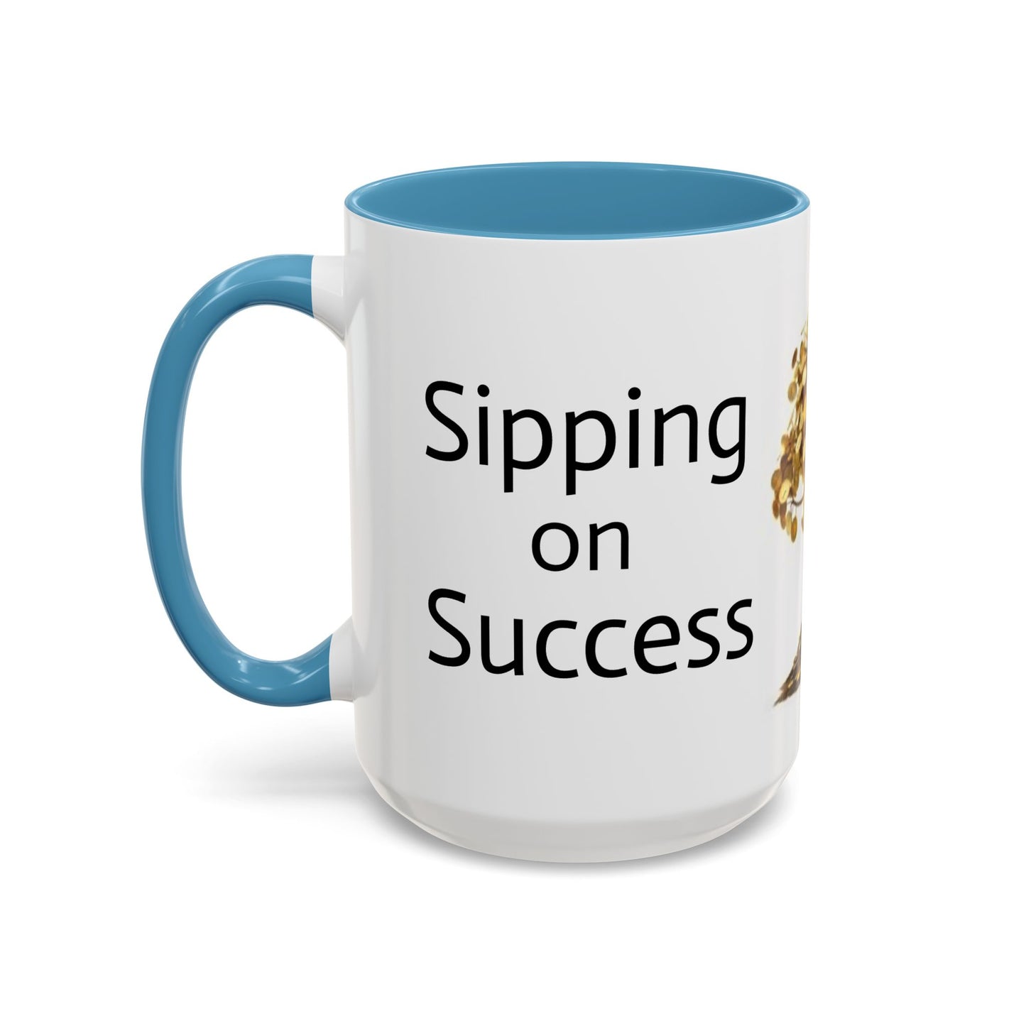 Sipping on Success (money tree) - Accent Coffee Mug (11, 15oz)