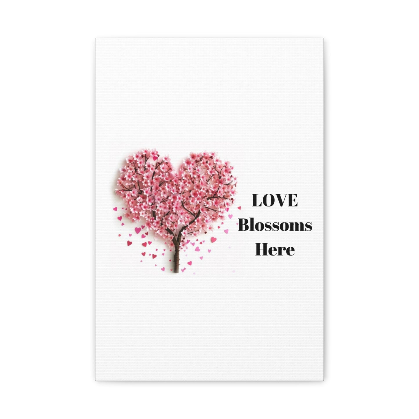 Cherry Blossom Heart Tree- Love Blossoms Here -Canvas Gallery Wraps