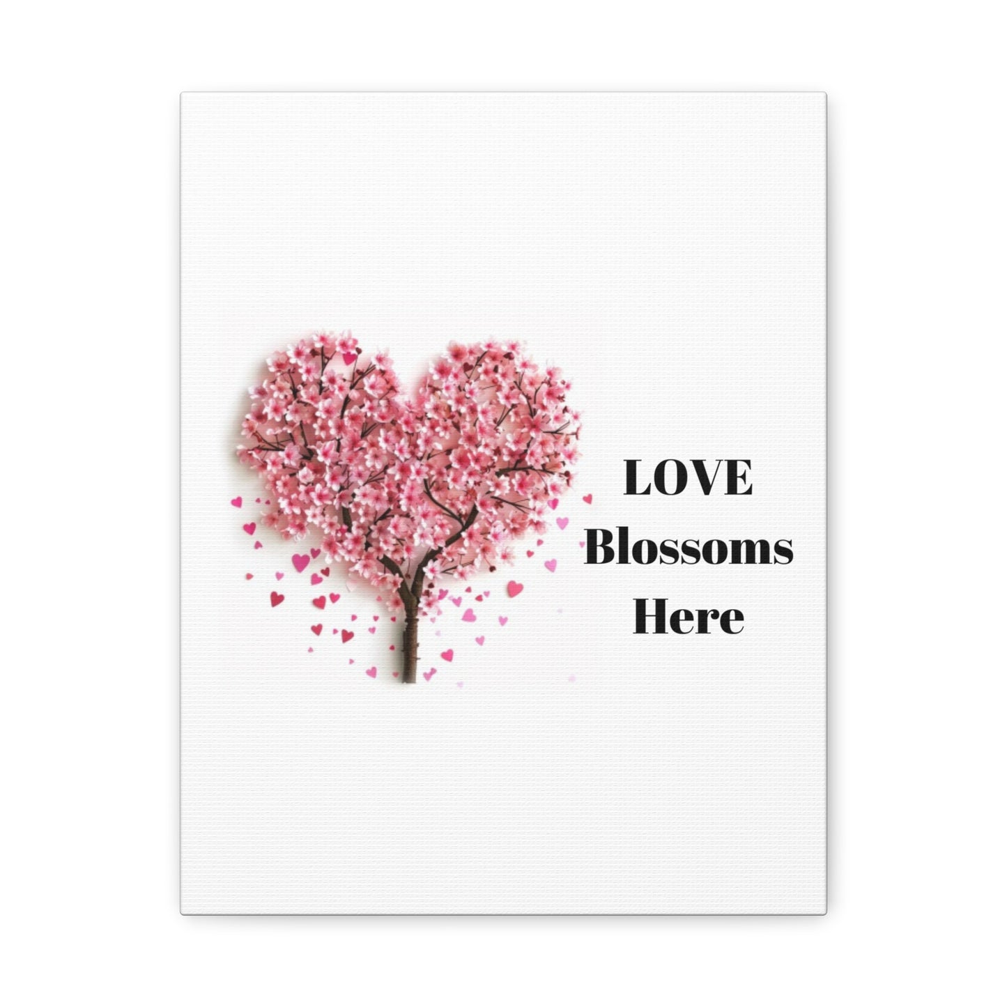 Cherry Blossom Heart Tree- Love Blossoms Here -Canvas Gallery Wraps