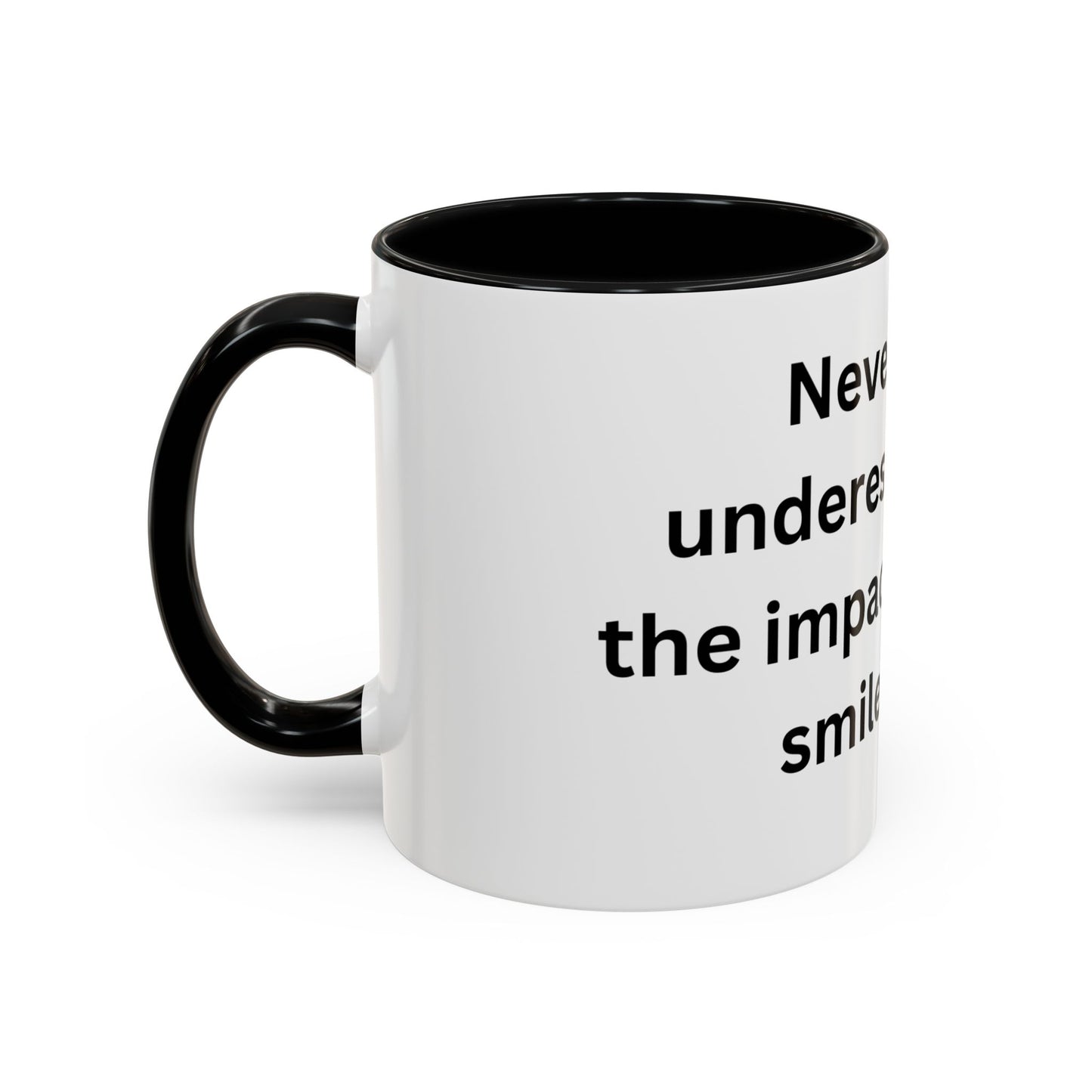 Bee Kind - Never underestimate the impact of your smile  - Accent Coffee Mug (11, 15oz)