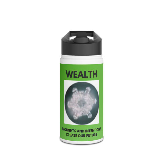 Wealth - water crystal - Stainless Steel Water Bottle, Standard Lid