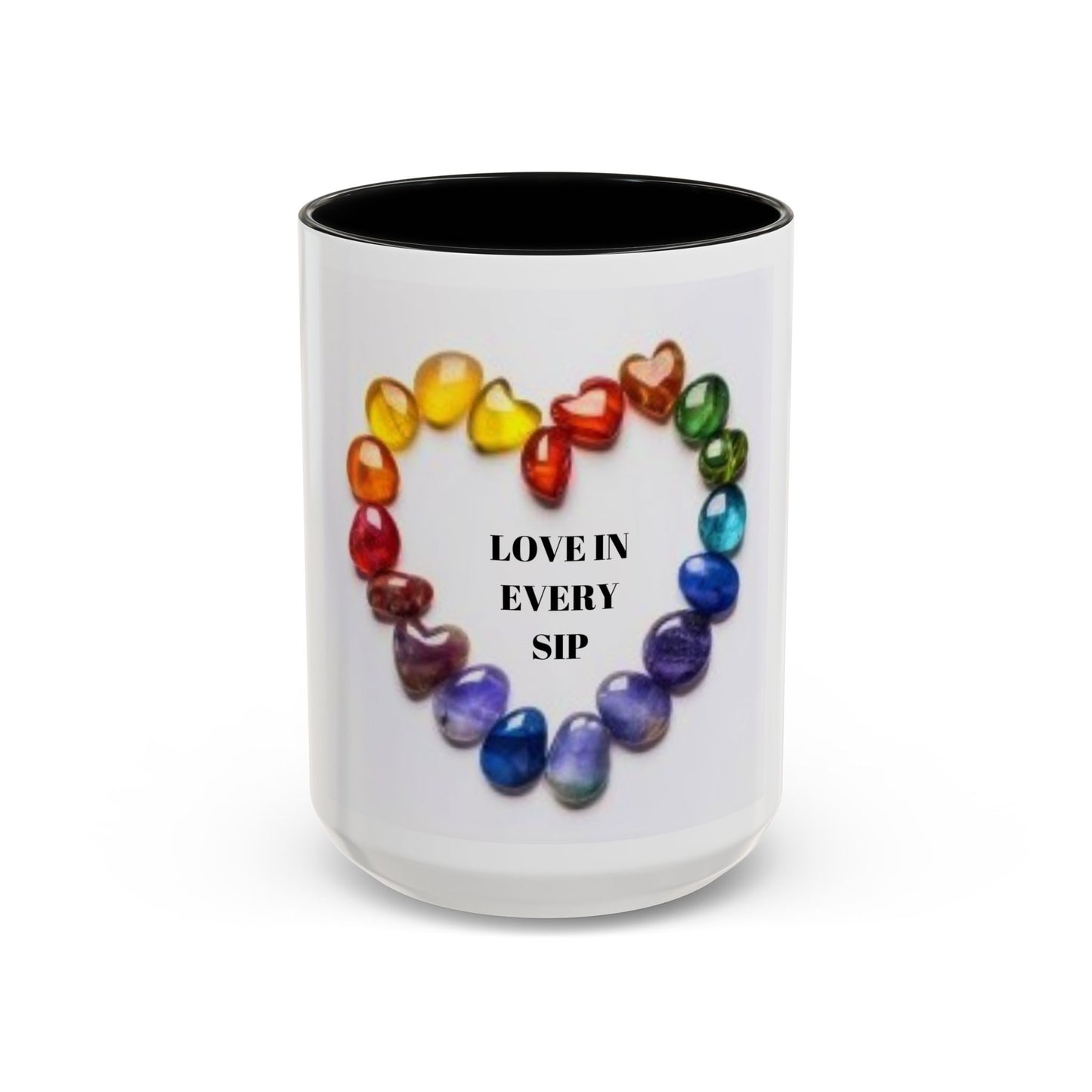 Love in every sip (heart) - Accent Coffee Mug (11, 15oz)