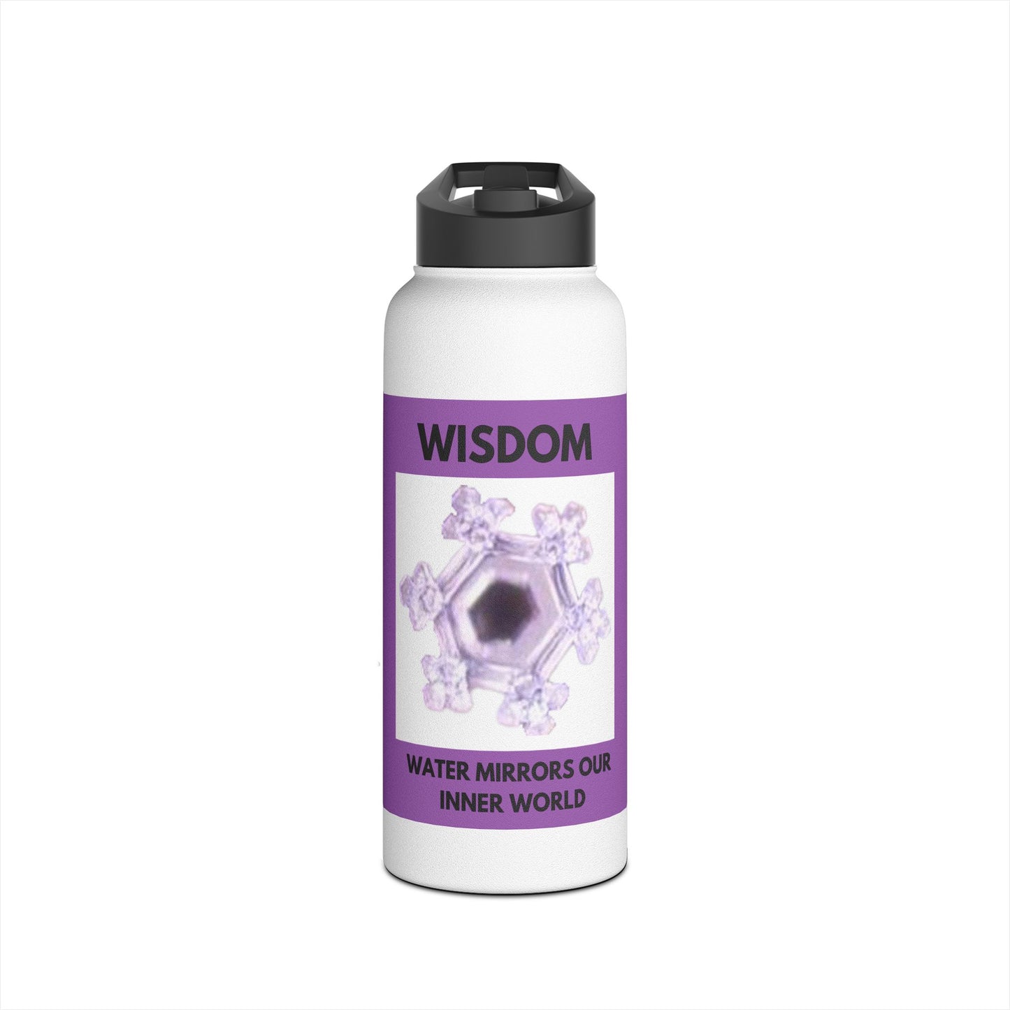 Wisdom - water crystal - Stainless Steel Water Bottle, Standard Lid