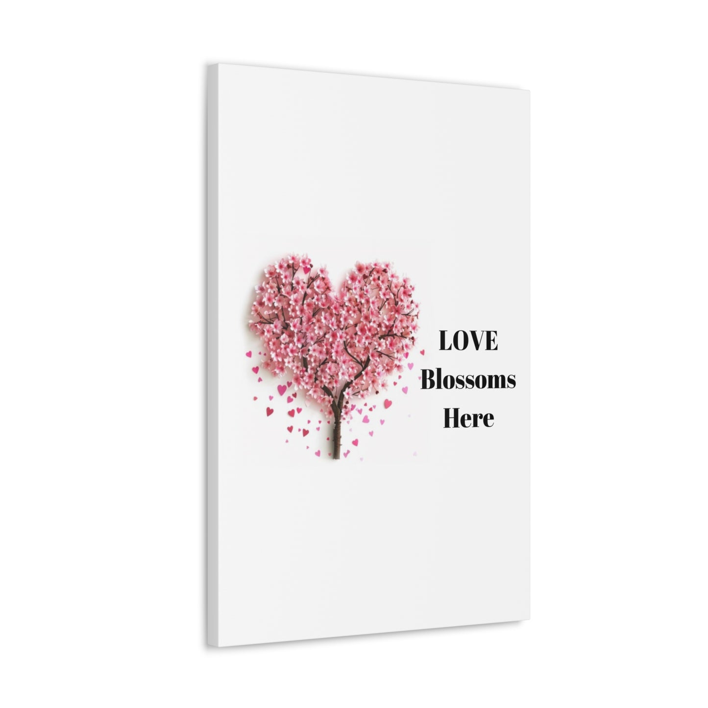 Cherry Blossom Heart Tree- Love Blossoms Here -Canvas Gallery Wraps