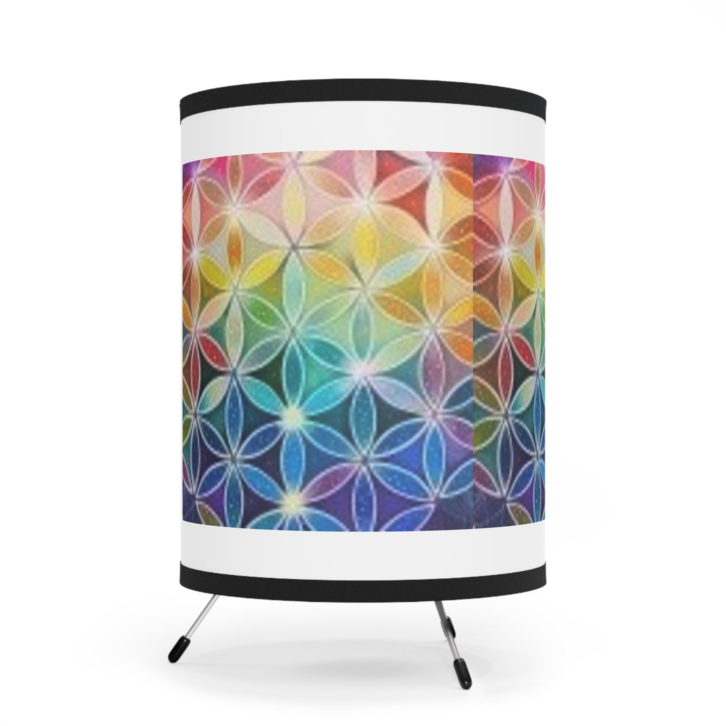 Flower of Life - Tripod Lamp with High-Res Printed Shade, US\CA plug