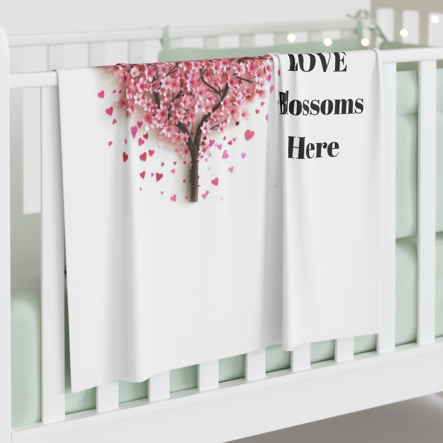 Love Blossoms Here - Baby Swaddle Blanket