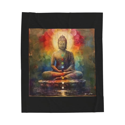 Zen Buddha - Velveteen Plush Blanket