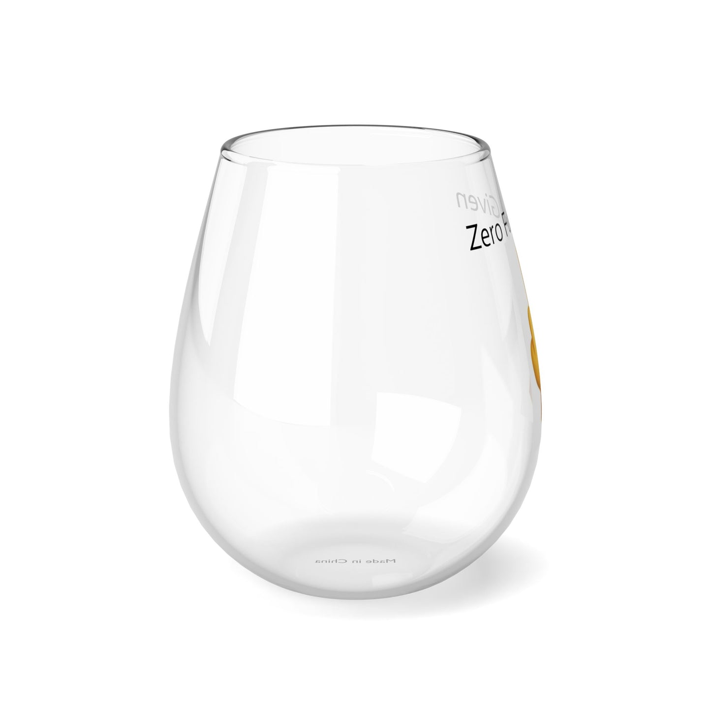 Zero Fucks Given - Stemless Wine Glass, 11.75oz