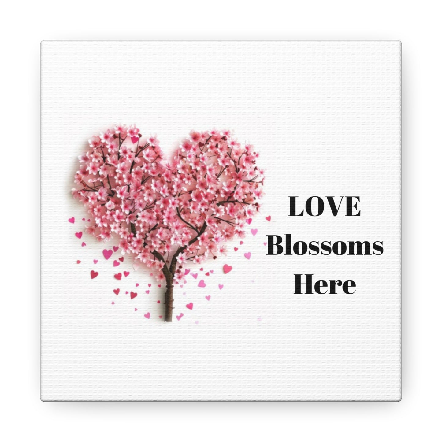 Cherry Blossom Heart Tree- Love Blossoms Here -Canvas Gallery Wraps