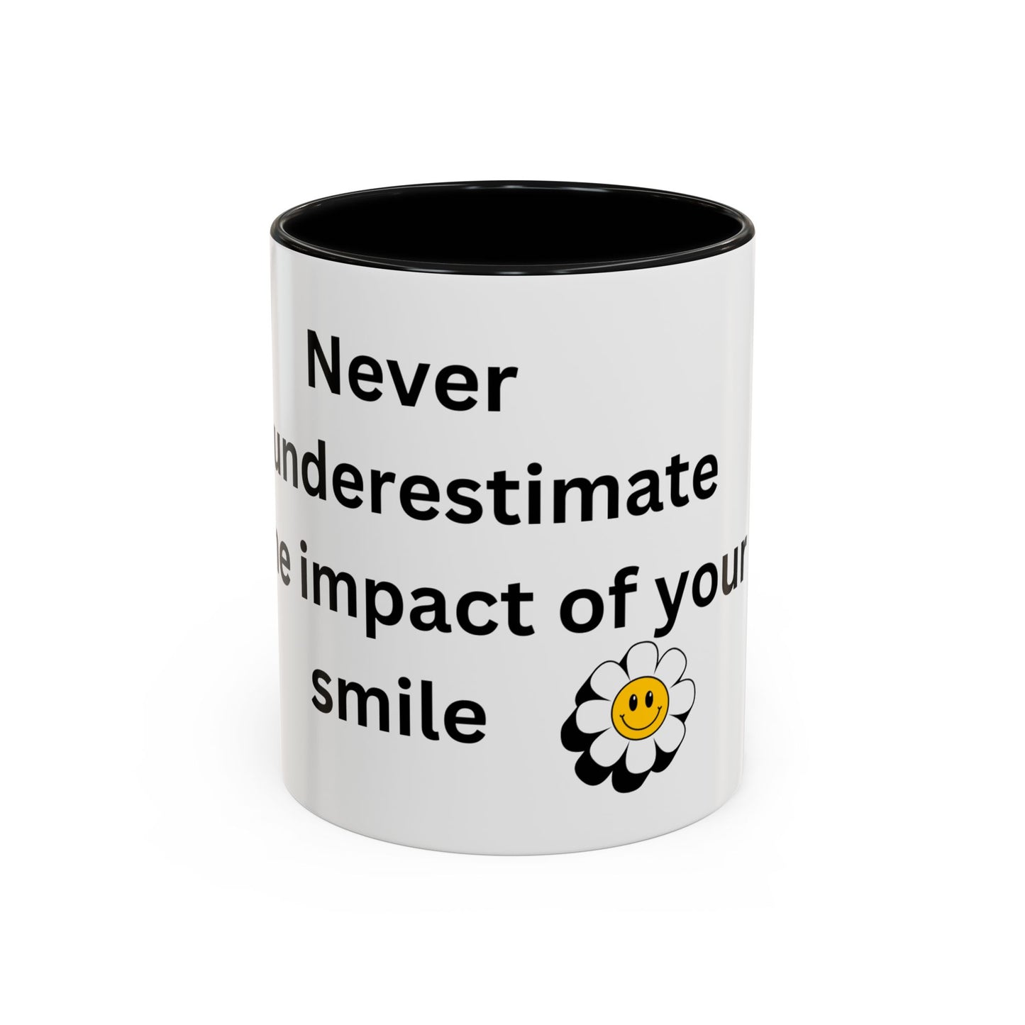 Bee Kind - Never underestimate the impact of your smile  - Accent Coffee Mug (11, 15oz)