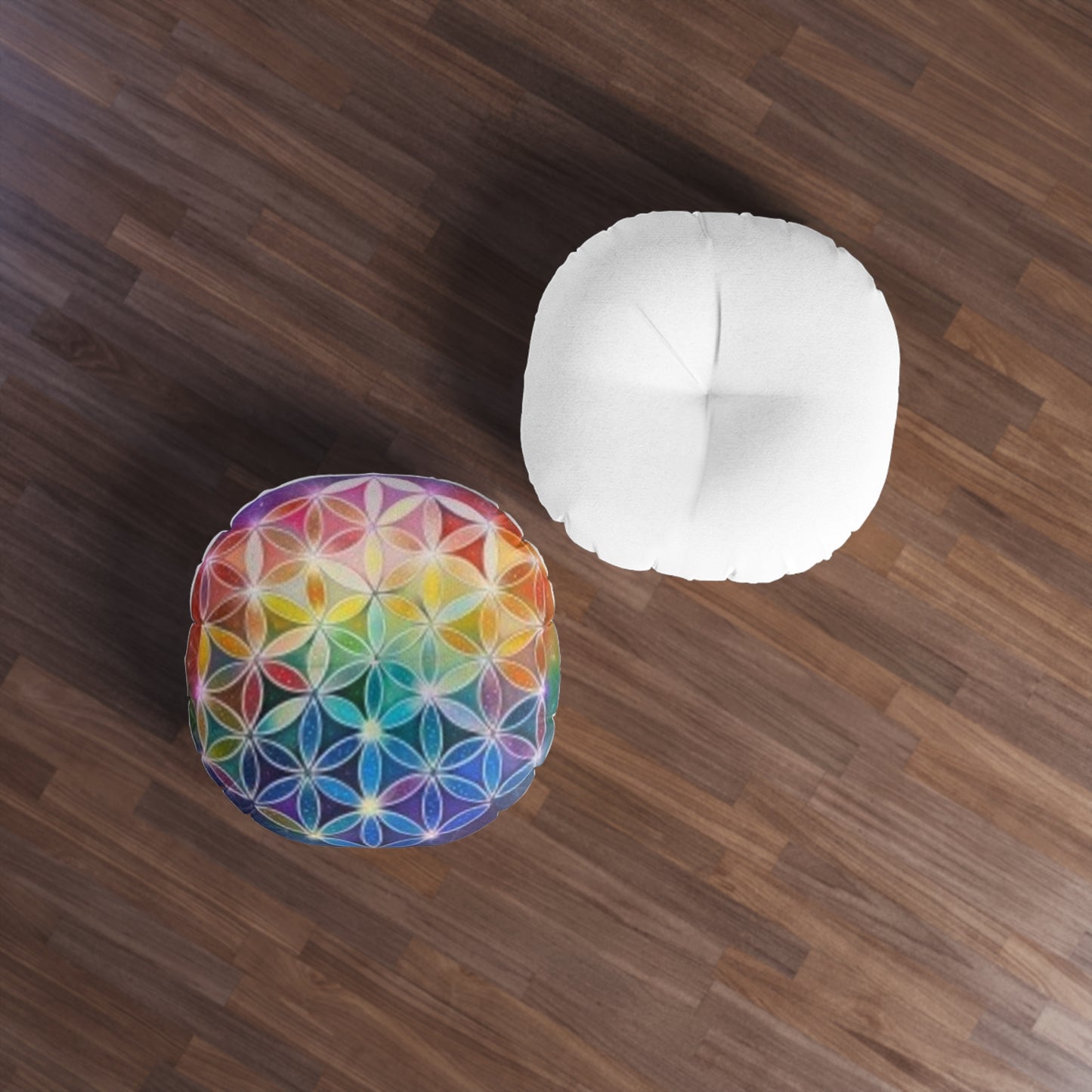 Flower of Life - Tufted Floor Pillow, Round