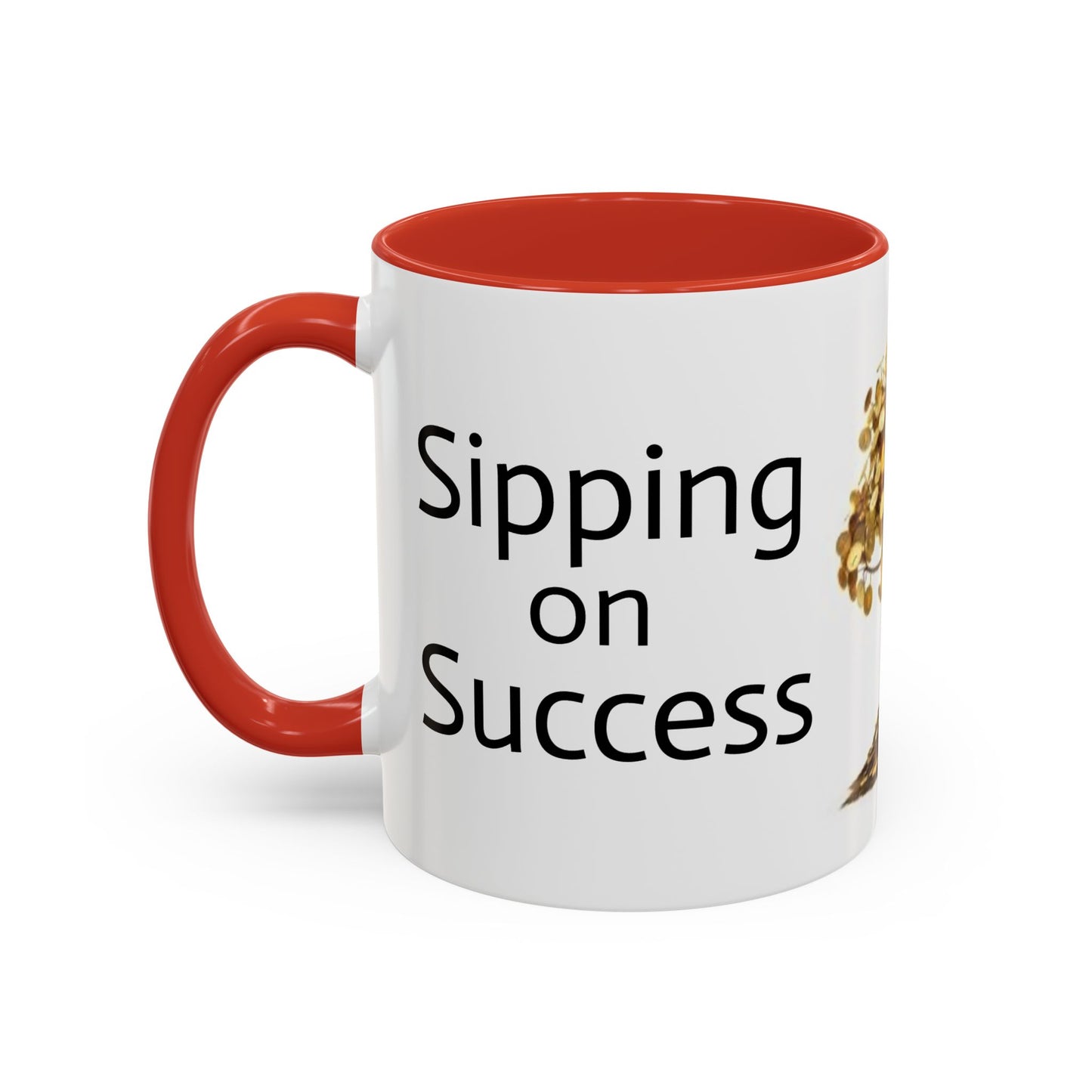 Sipping on Success (money tree) - Accent Coffee Mug (11, 15oz)