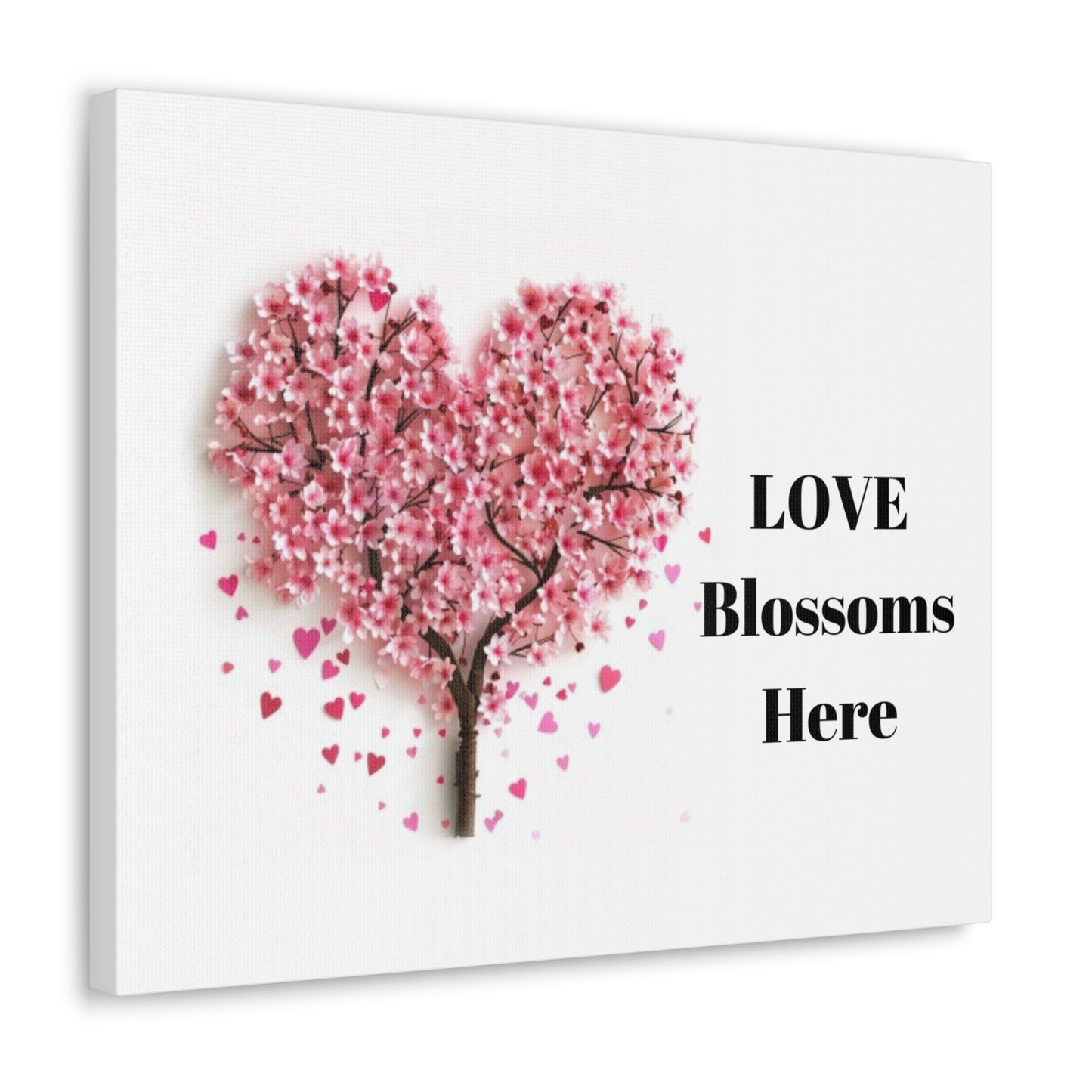 Cherry Blossom Heart Tree- Love Blossoms Here -Canvas Gallery Wraps