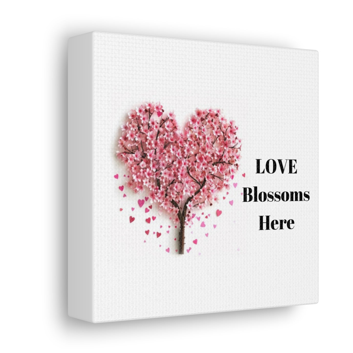 Cherry Blossom Heart Tree- Love Blossoms Here -Canvas Gallery Wraps