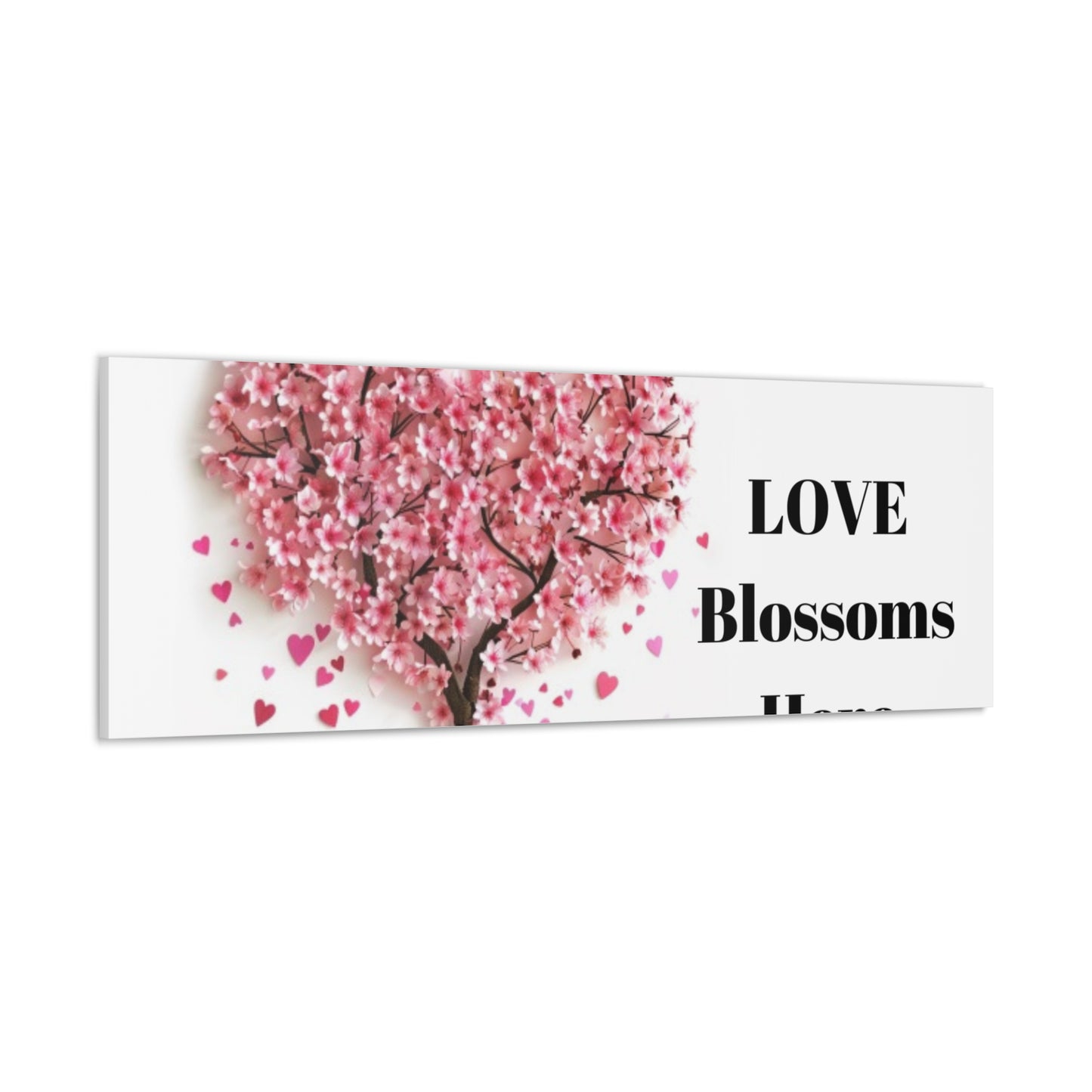 Cherry Blossom Heart Tree- Love Blossoms Here -Canvas Gallery Wraps