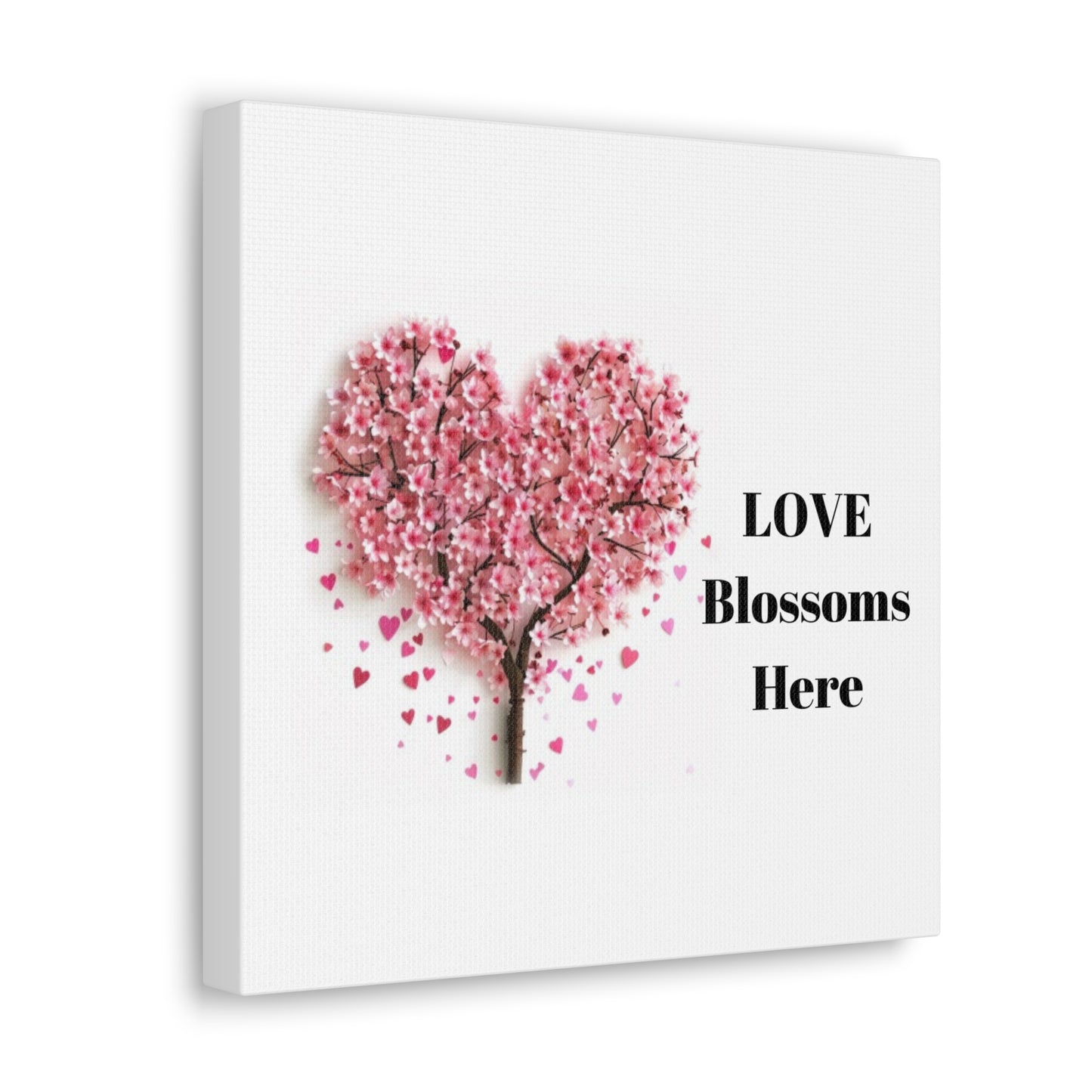 Cherry Blossom Heart Tree- Love Blossoms Here -Canvas Gallery Wraps