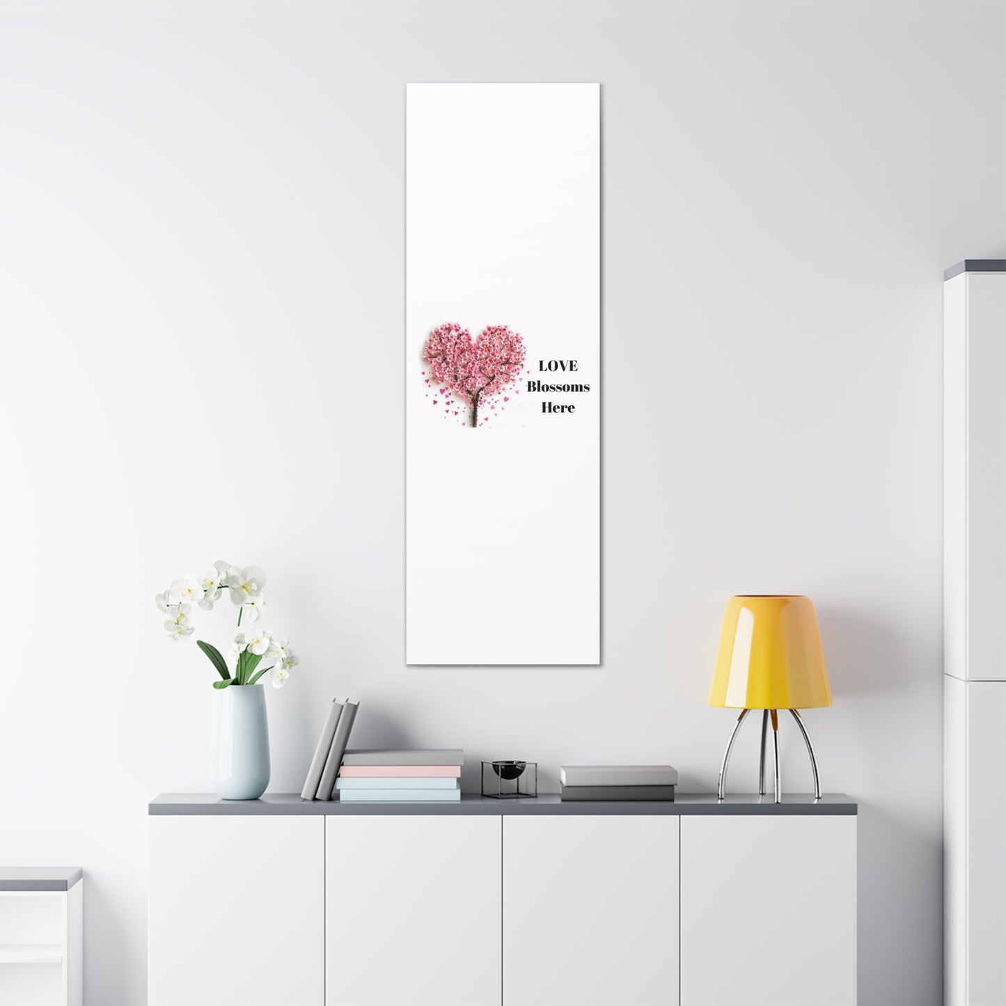 Cherry Blossom Heart Tree- Love Blossoms Here -Canvas Gallery Wraps