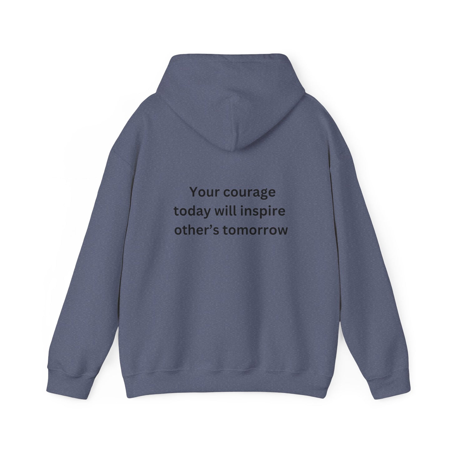 Bee Kind - (Back) Your courage today will inspire other's tomorrow - Unisex Heavy Blend™ Hooded Sweatshirt