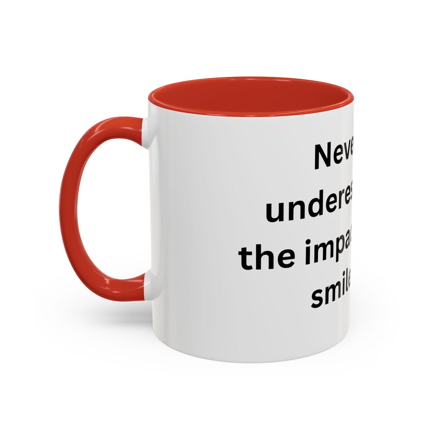 Bee Kind - Never underestimate the impact of your smile  - Accent Coffee Mug (11, 15oz)