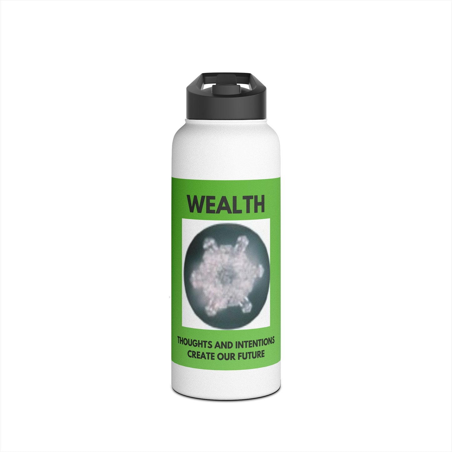 Wealth - water crystal - Stainless Steel Water Bottle, Standard Lid