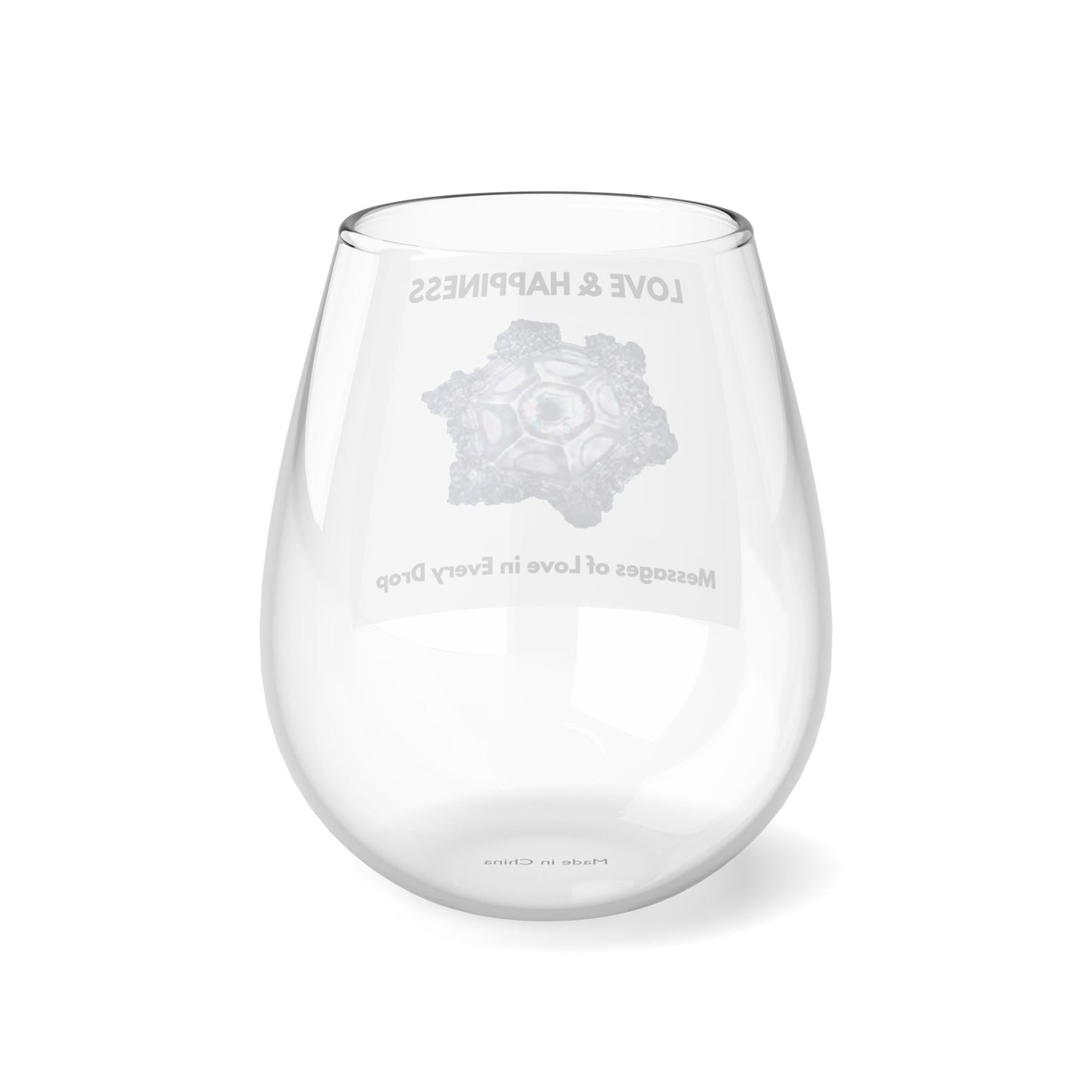 LOVE & HAPPINESS STEMLESS WINE GLASS - 11.75oz