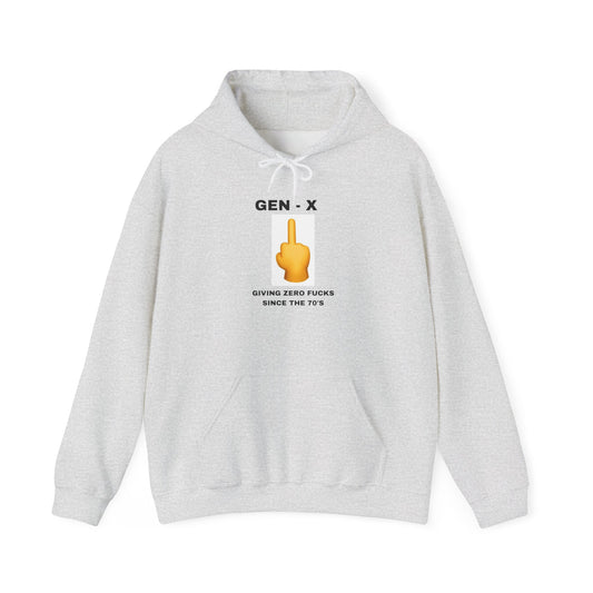 GEN-X - GIVING ZERO FUCKS SINCE THE 70'S - Unisex Heavy Blend™ Hooded Sweatshirt