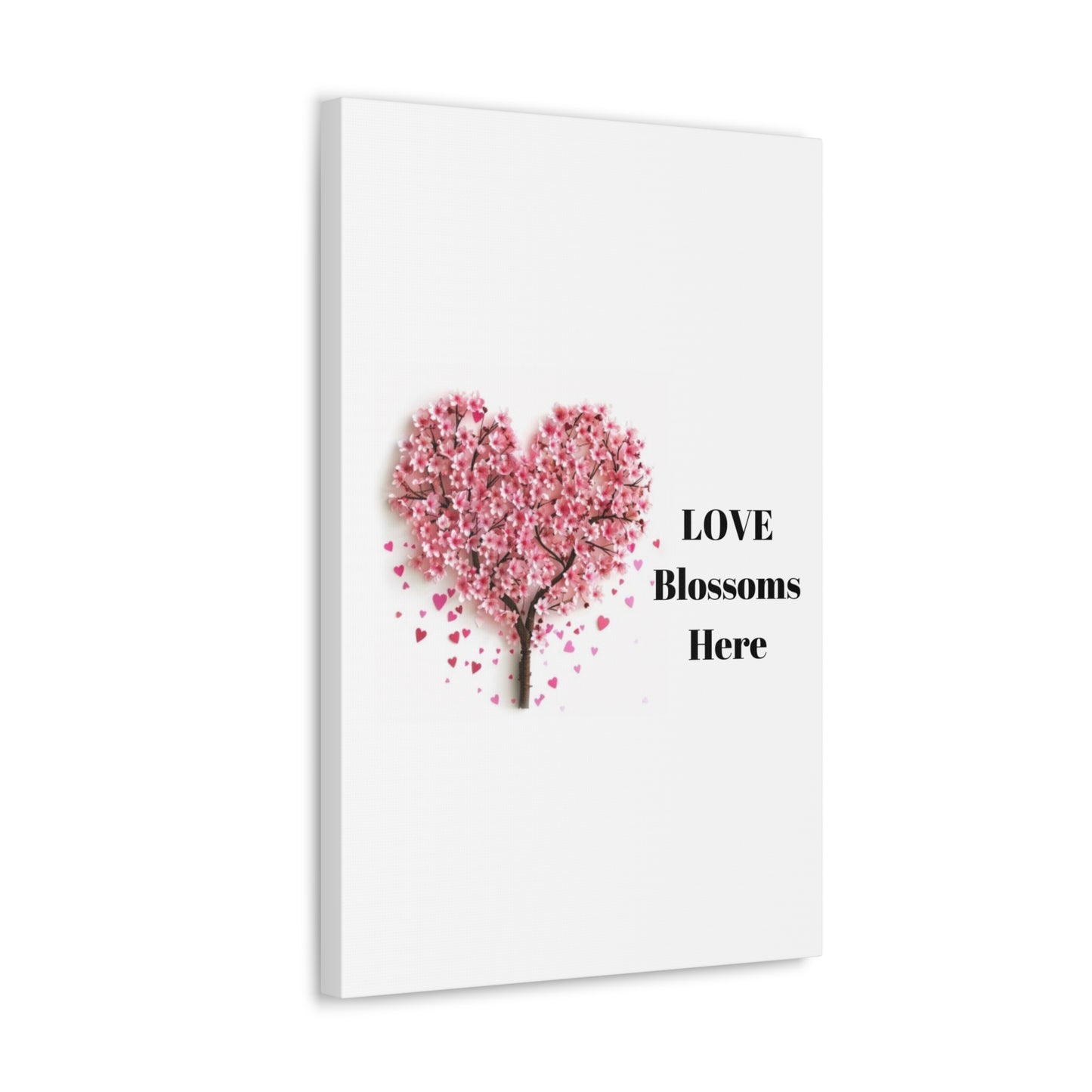 Cherry Blossom Heart Tree- Love Blossoms Here -Canvas Gallery Wraps