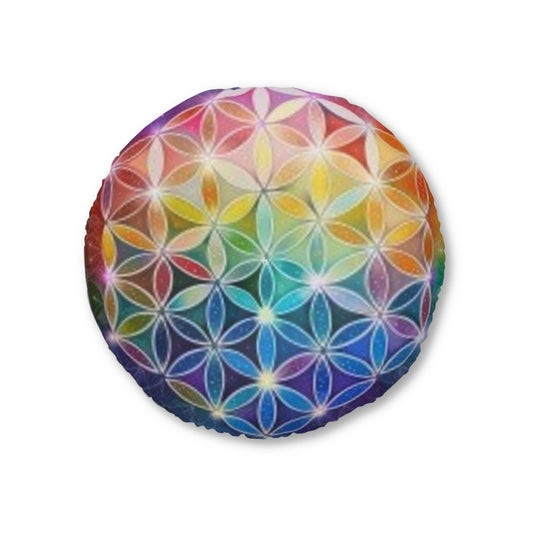 Flower of Life - Tufted Floor Pillow, Round