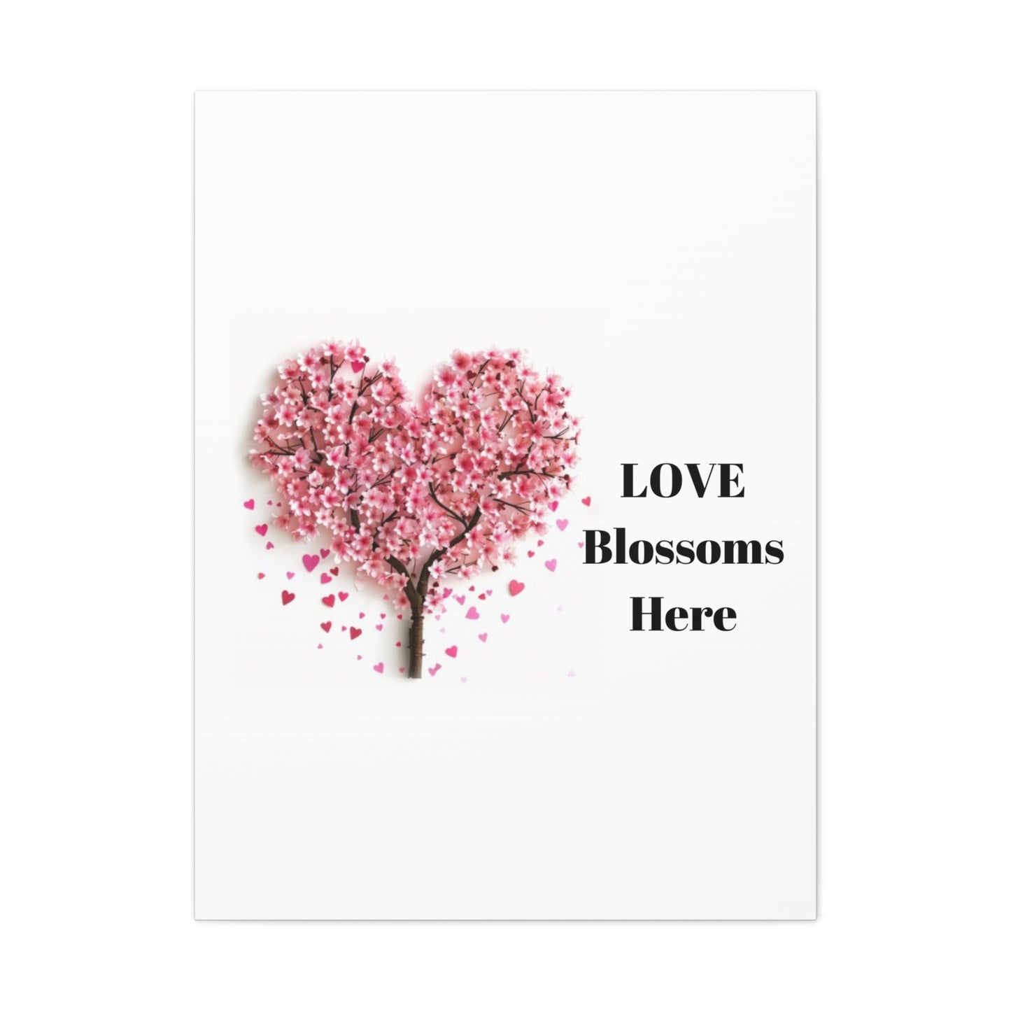 Cherry Blossom Heart Tree- Love Blossoms Here -Canvas Gallery Wraps