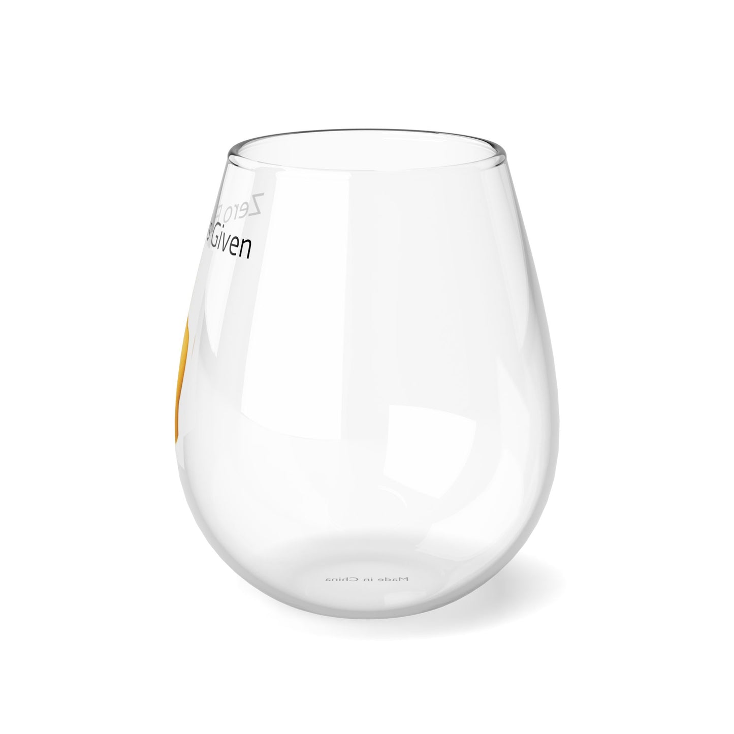 Zero Fucks Given - Stemless Wine Glass, 11.75oz