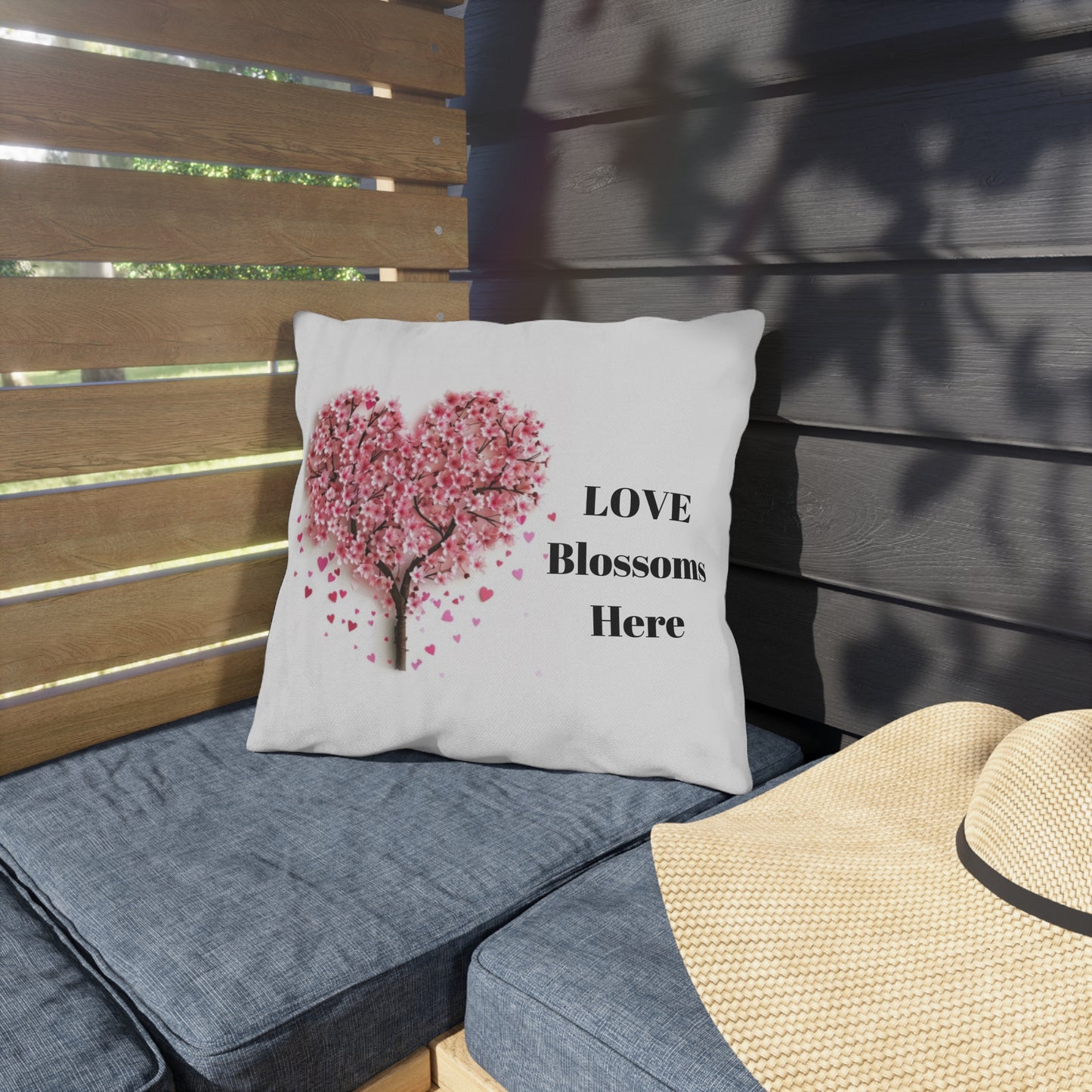 Love Blossoms Here - Outdoor Pillows