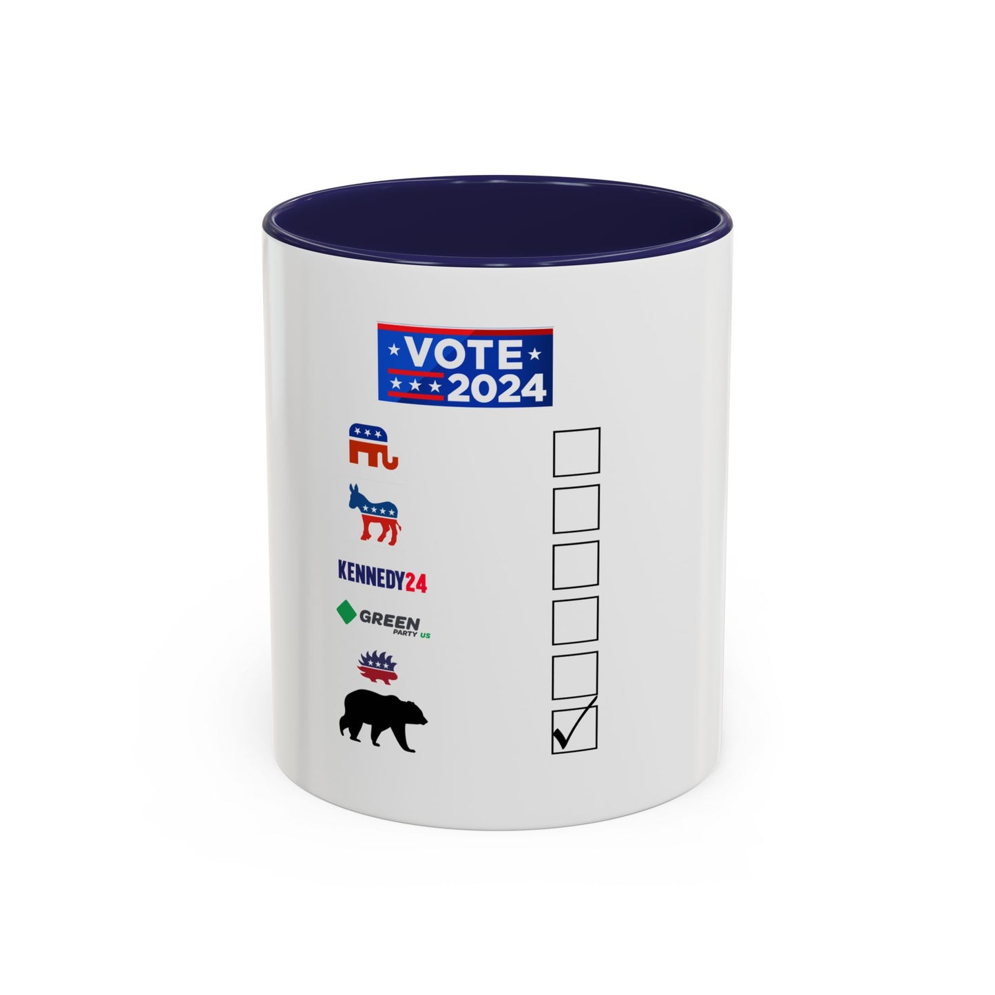 Bear- Vote for the bear - Accent Coffee Mug (11, 15oz)