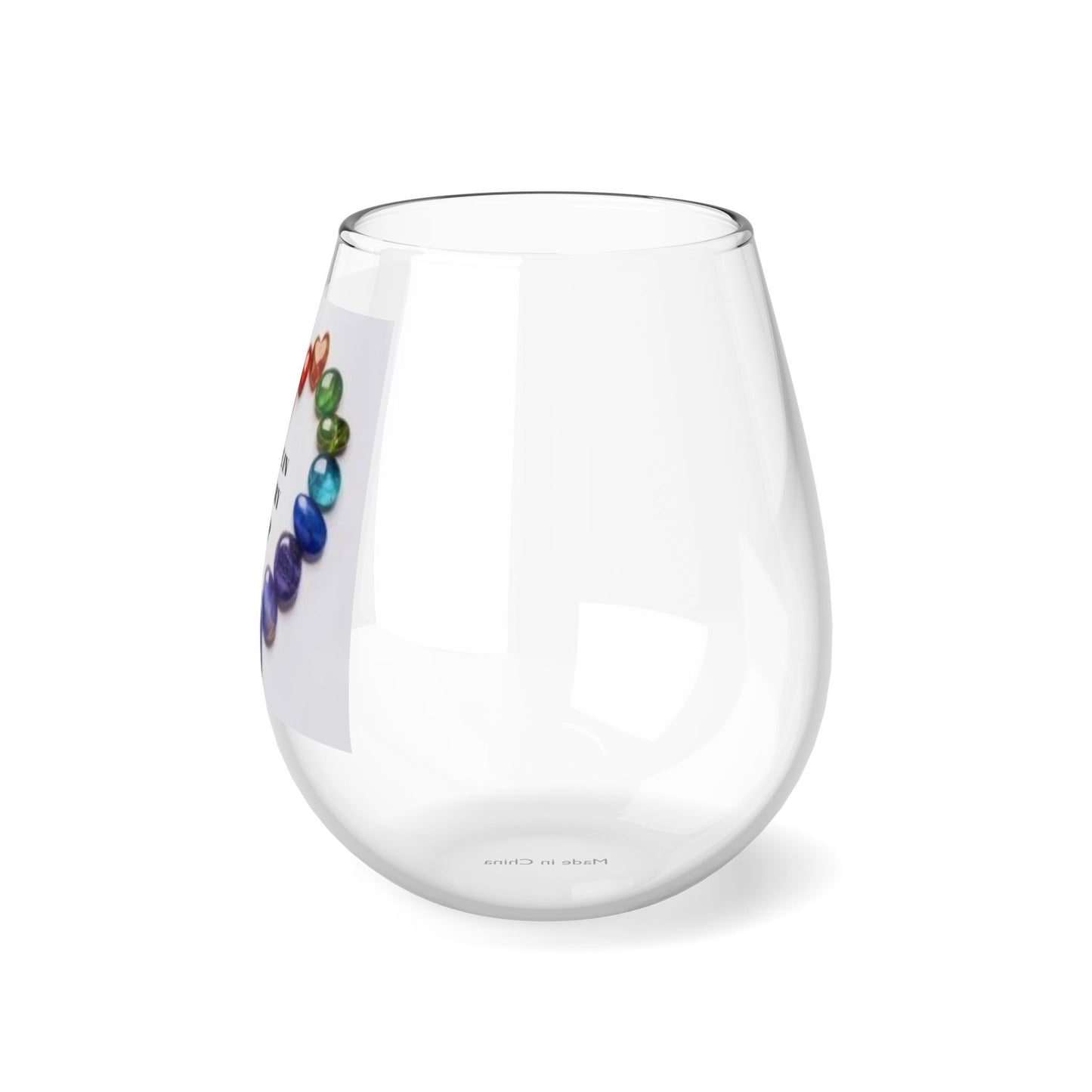 heart- Love in every sip - Stemless Wine Glass, 11.75oz