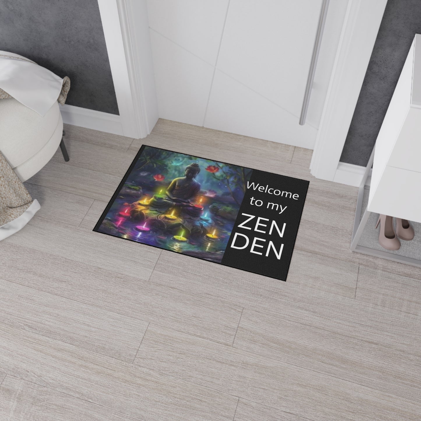 Welcome to my Zen Den - Black- Heavy Duty Floor Mat