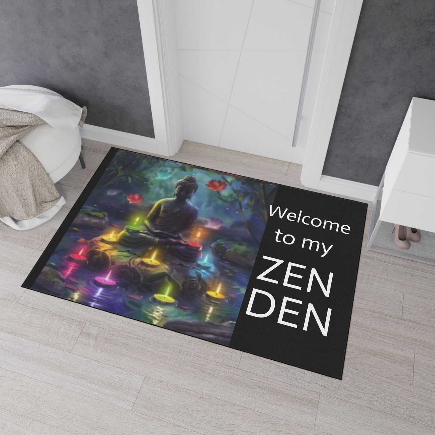 Welcome to my Zen Den - Black- Heavy Duty Floor Mat