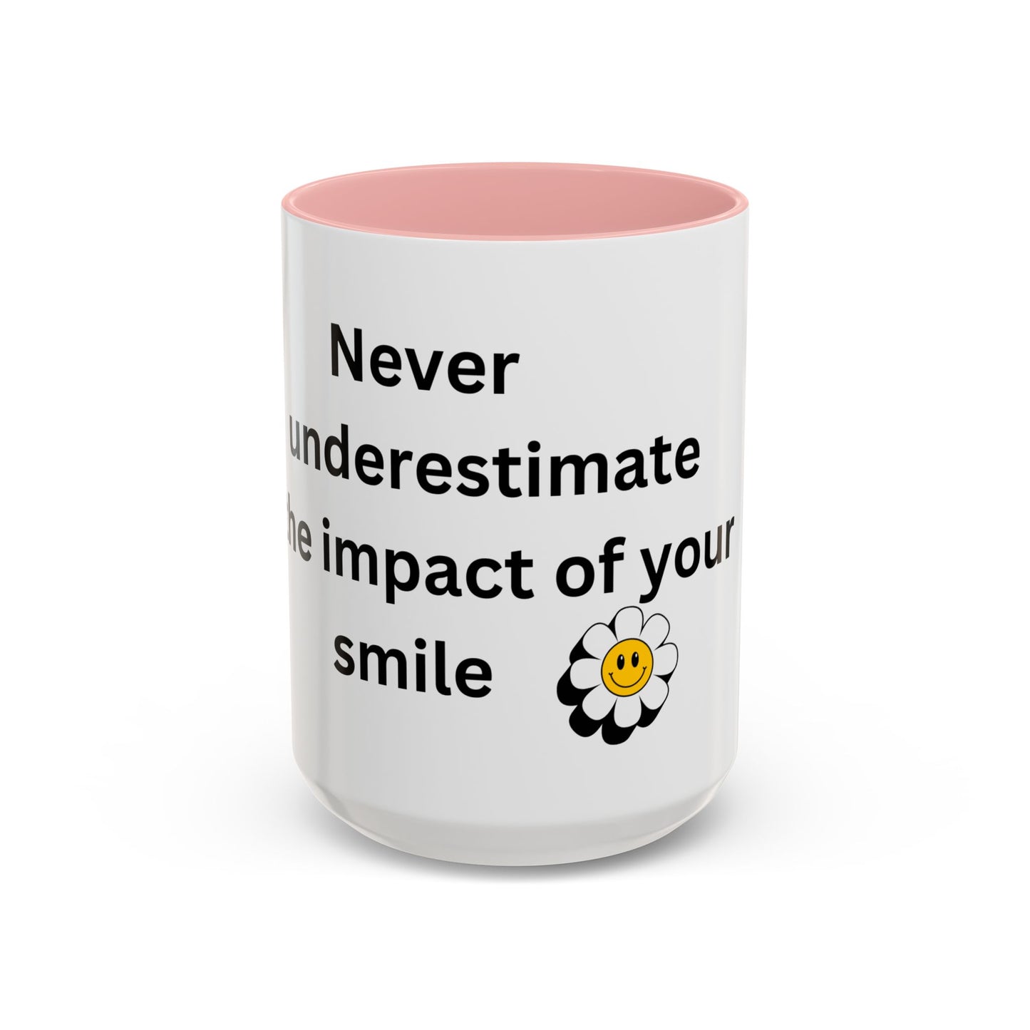 Bee Kind - Never underestimate the impact of your smile  - Accent Coffee Mug (11, 15oz)